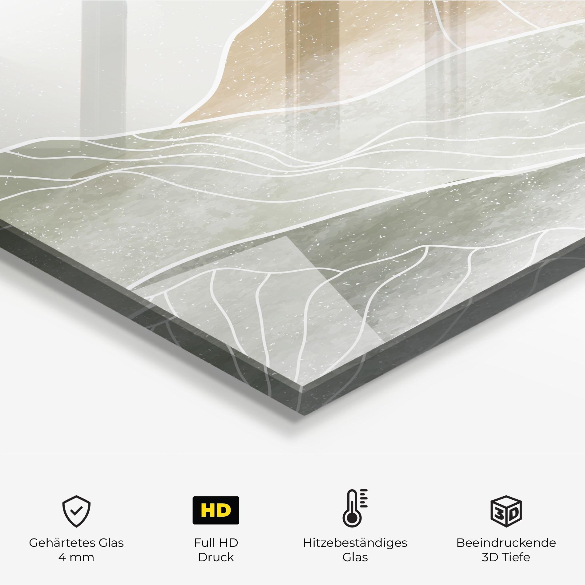 Küchenrückwand Glas Minimal Mountain mockup 2