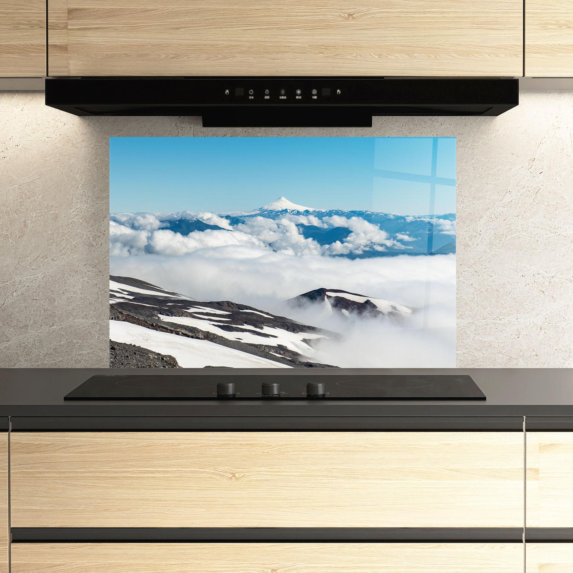 Küchenrückwand Glas Cloudy High View mockup 3