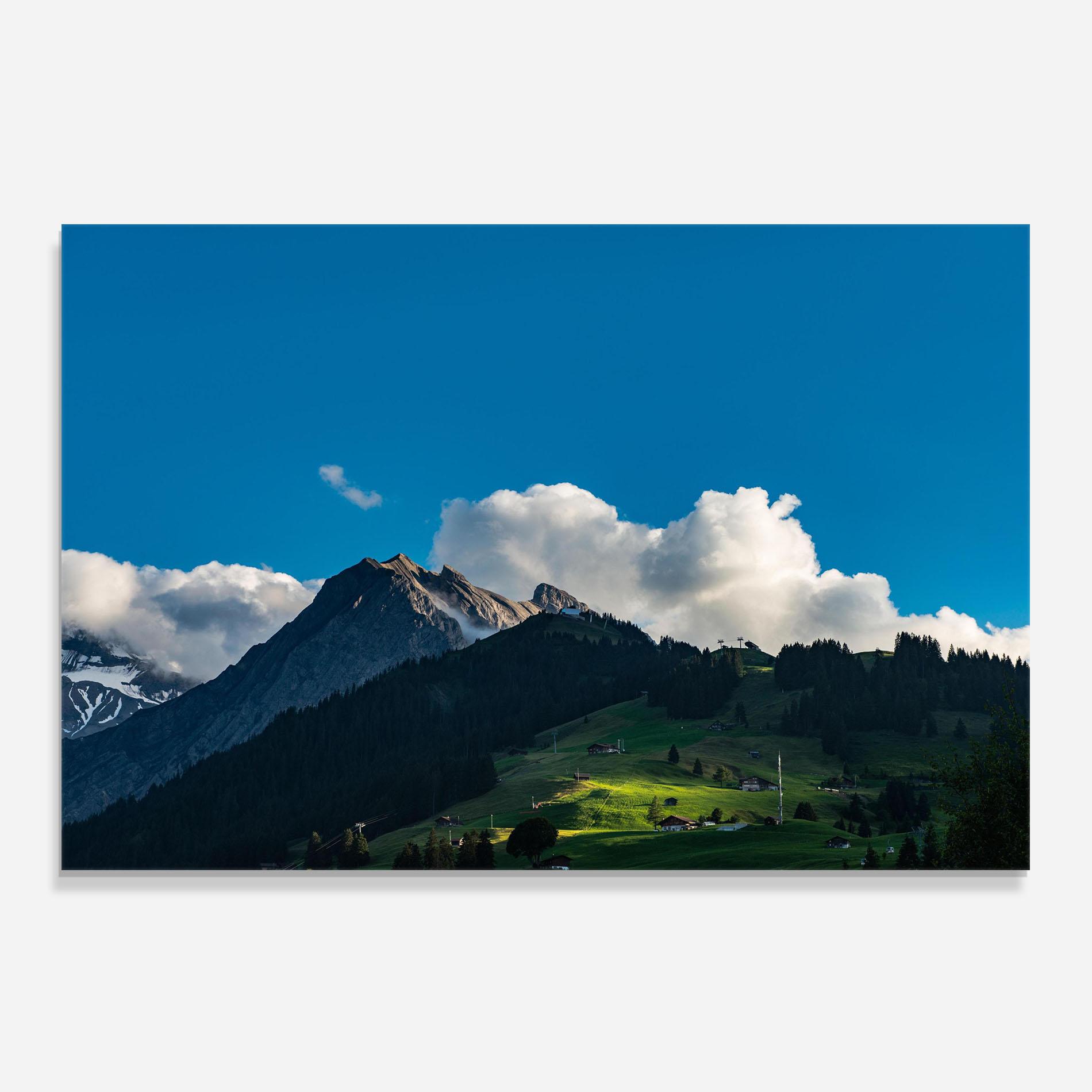 Küchenrückwand Glas Beautiful Mountain Cloud View mockup 0