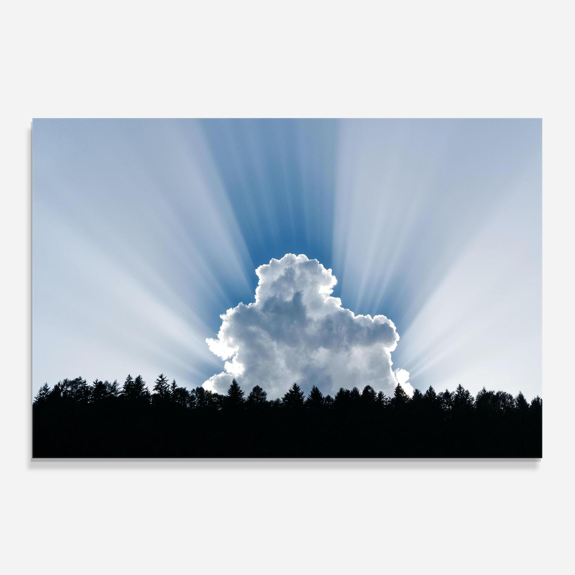 Küchenrückwand Glas Big White Cloud Light mockup 0