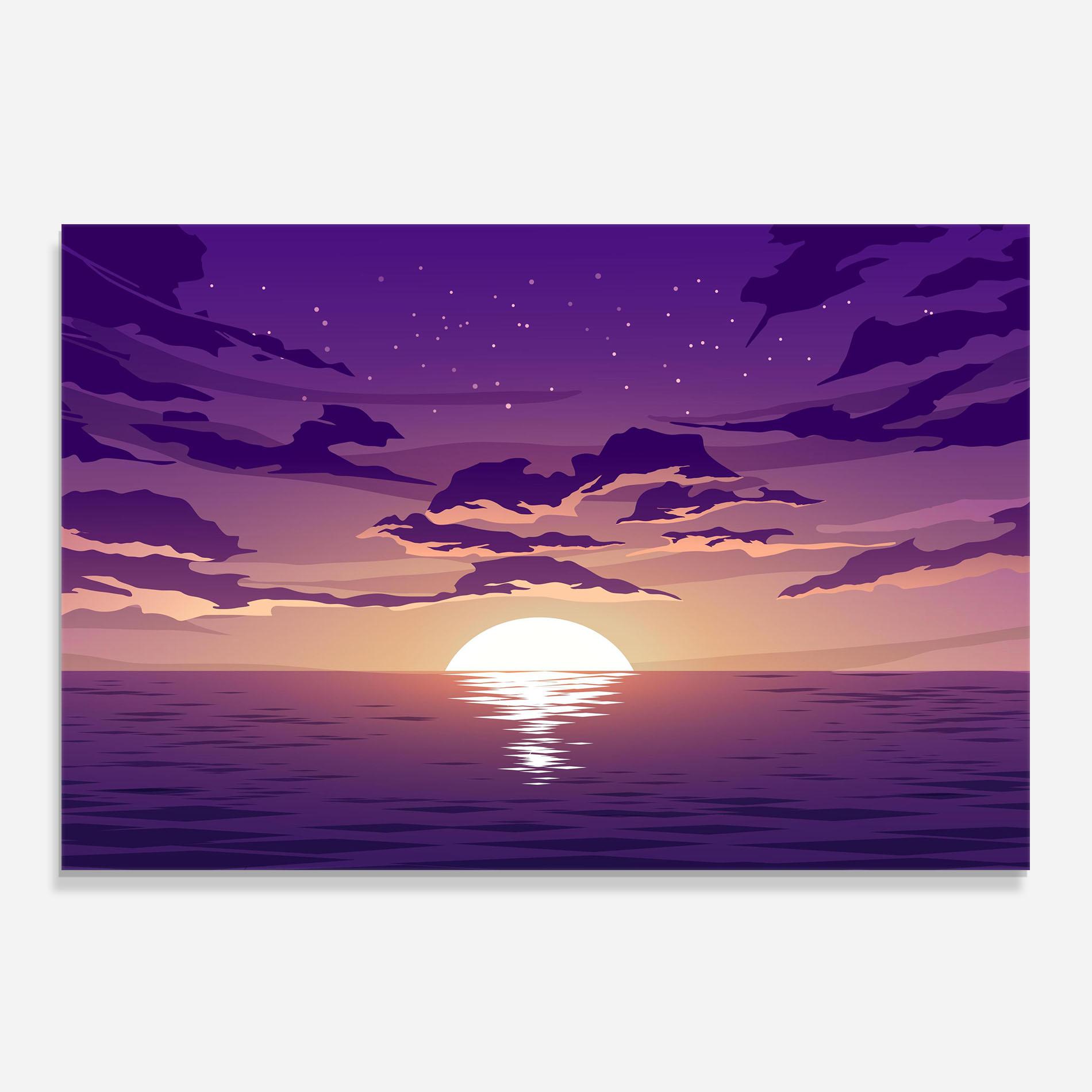 Küchenrückwand Glas Cloud Purple mockup 0