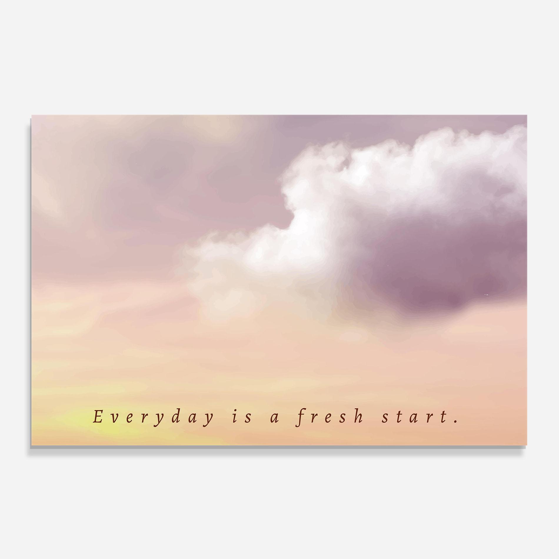 Küchenrückwand Glas Clouds Text Cream mockup 0