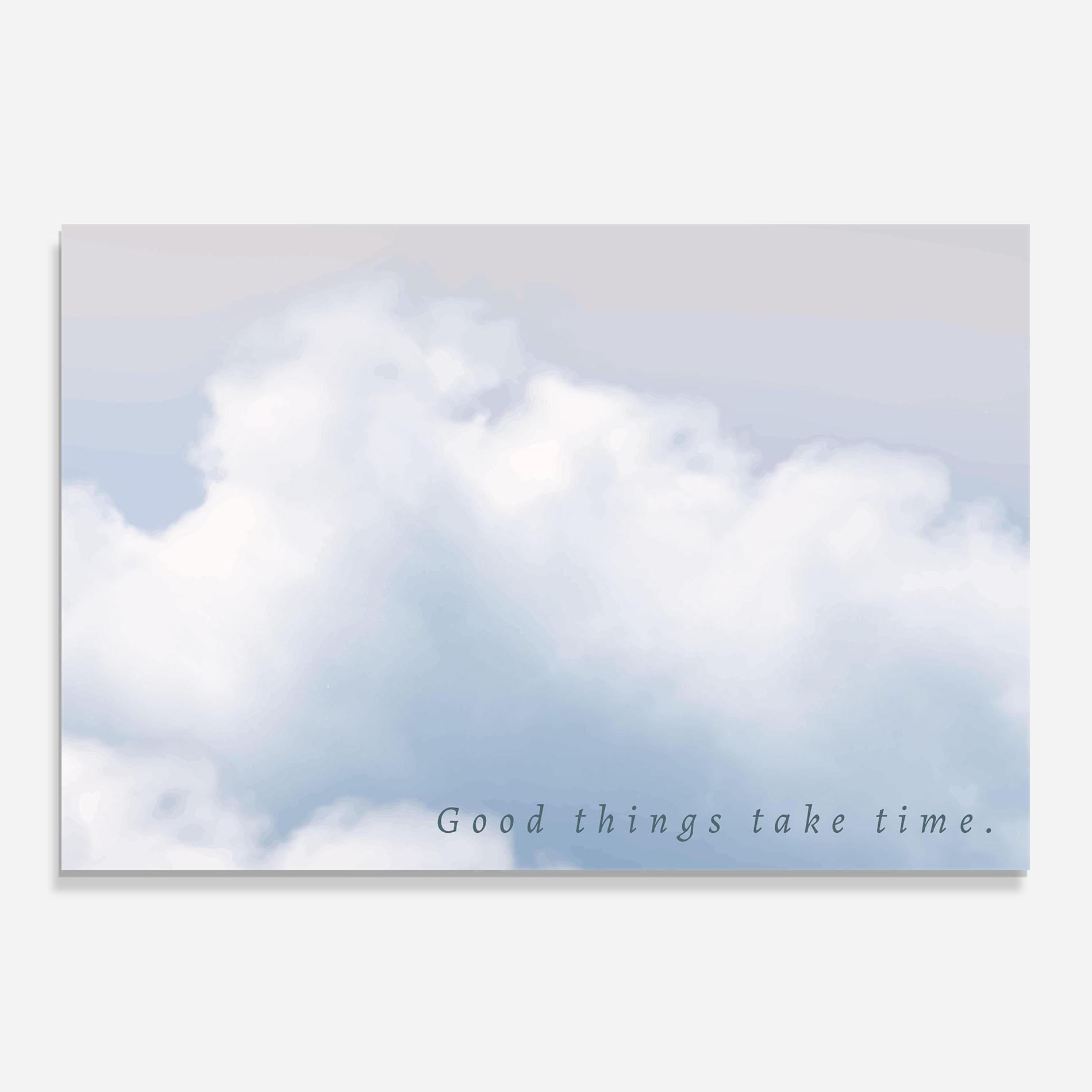 Küchenrückwand Glas Clouds Text White mockup 0