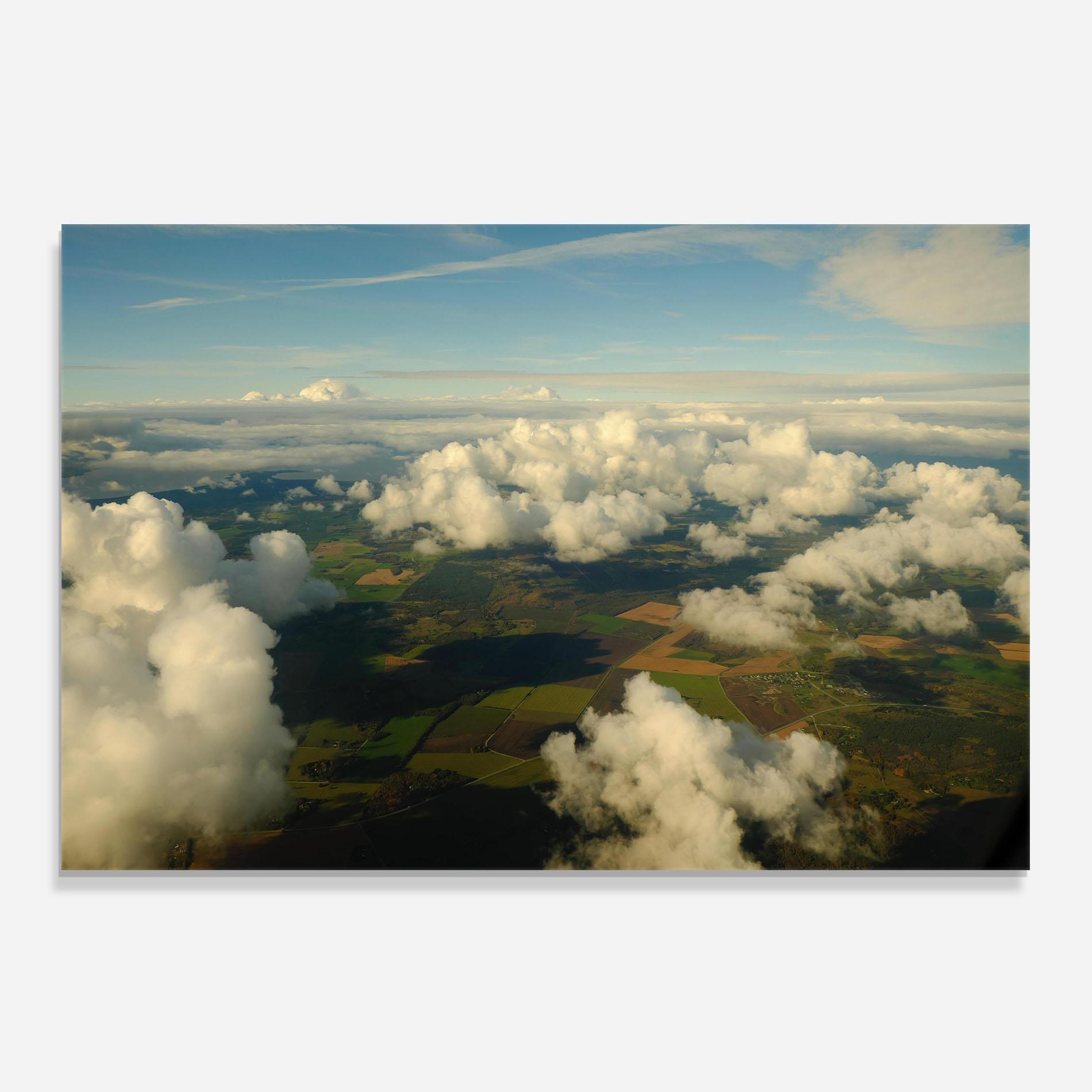 Küchenrückwand Glas Clouds View From Plane mockup 0