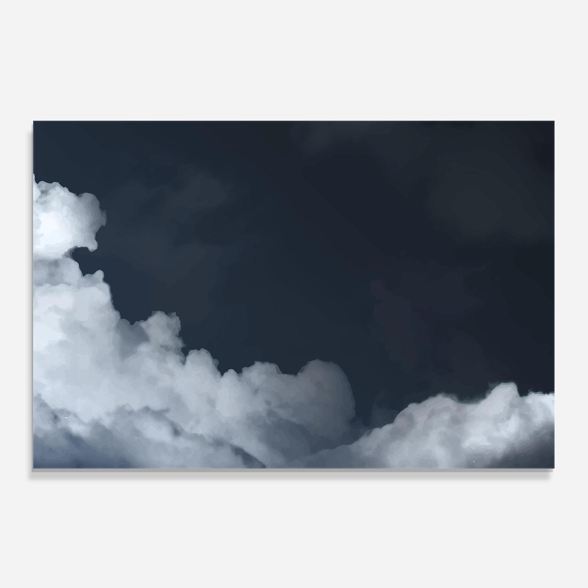 Küchenrückwand Glas Clouds Watercolor Black mockup 0