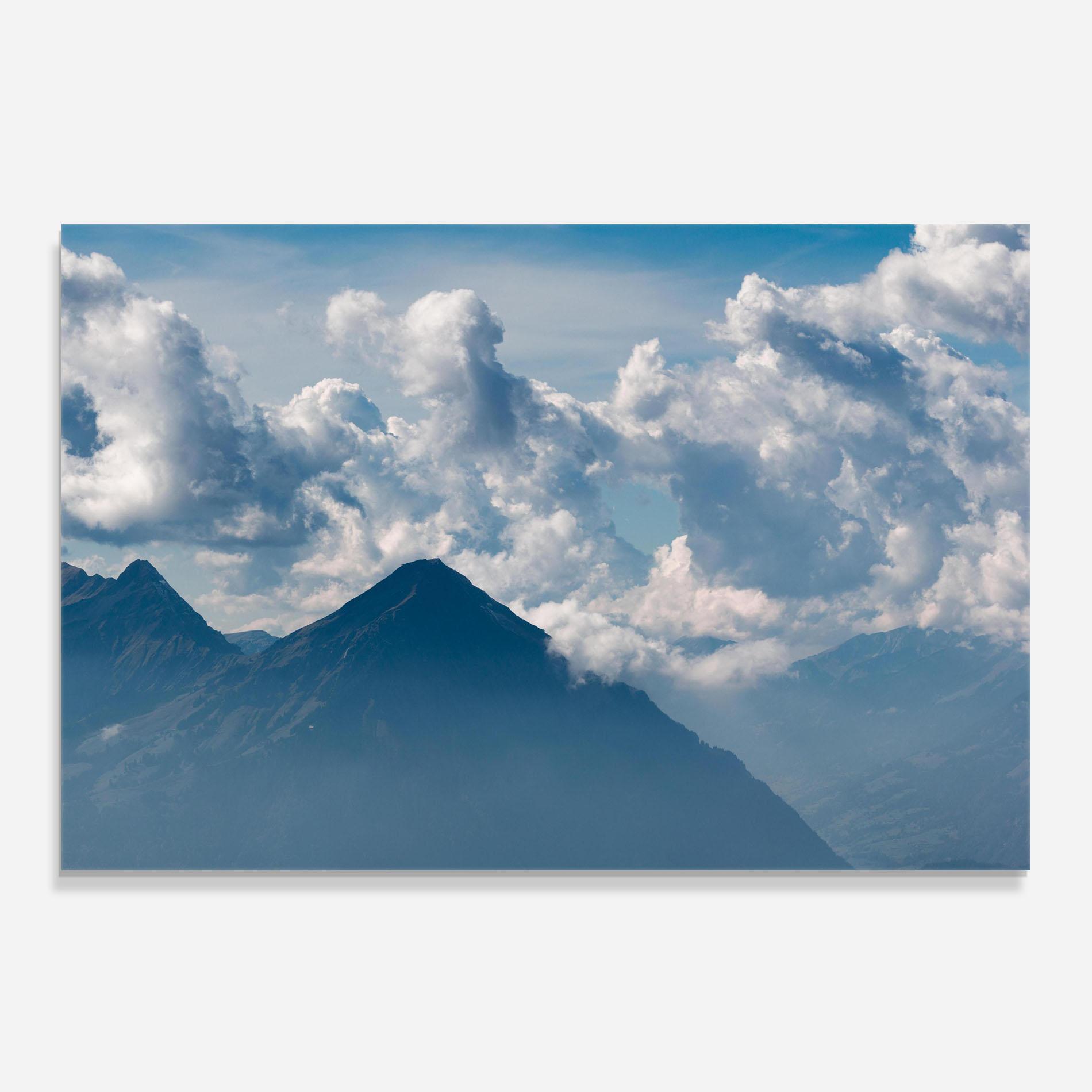 Küchenrückwand Glas Cloudy View Mountain mockup 0