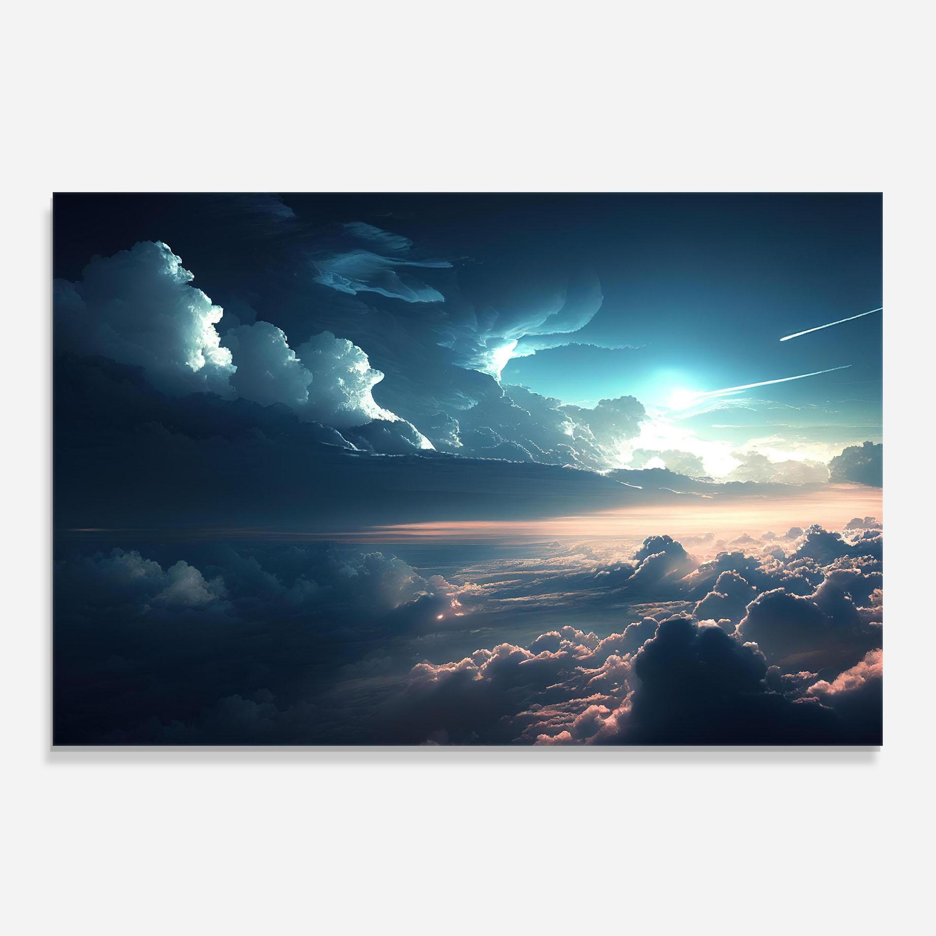 Küchenrückwand Glas Dark Clouds mockup 0