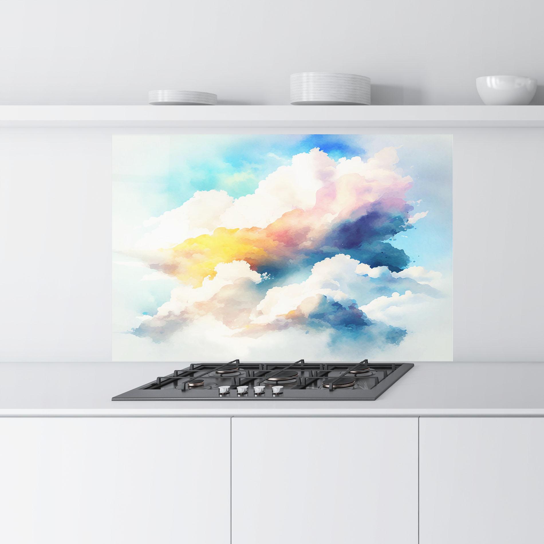 Küchenrückwand Glas Dreamy Cloud mockup 9