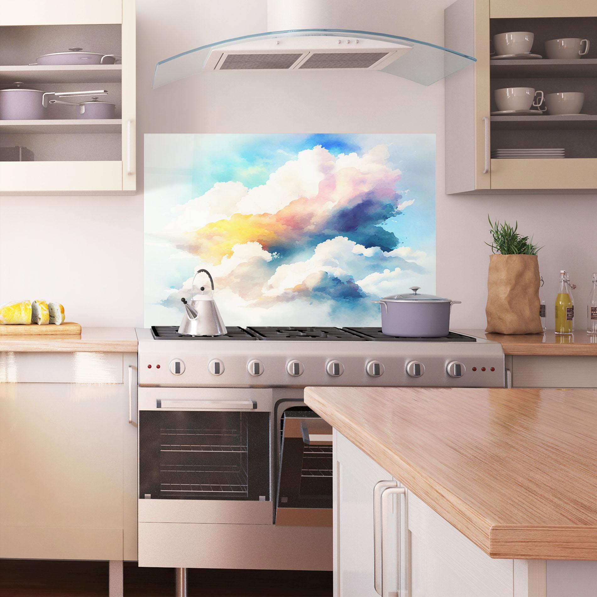 Küchenrückwand Glas Dreamy Cloud mockup 1