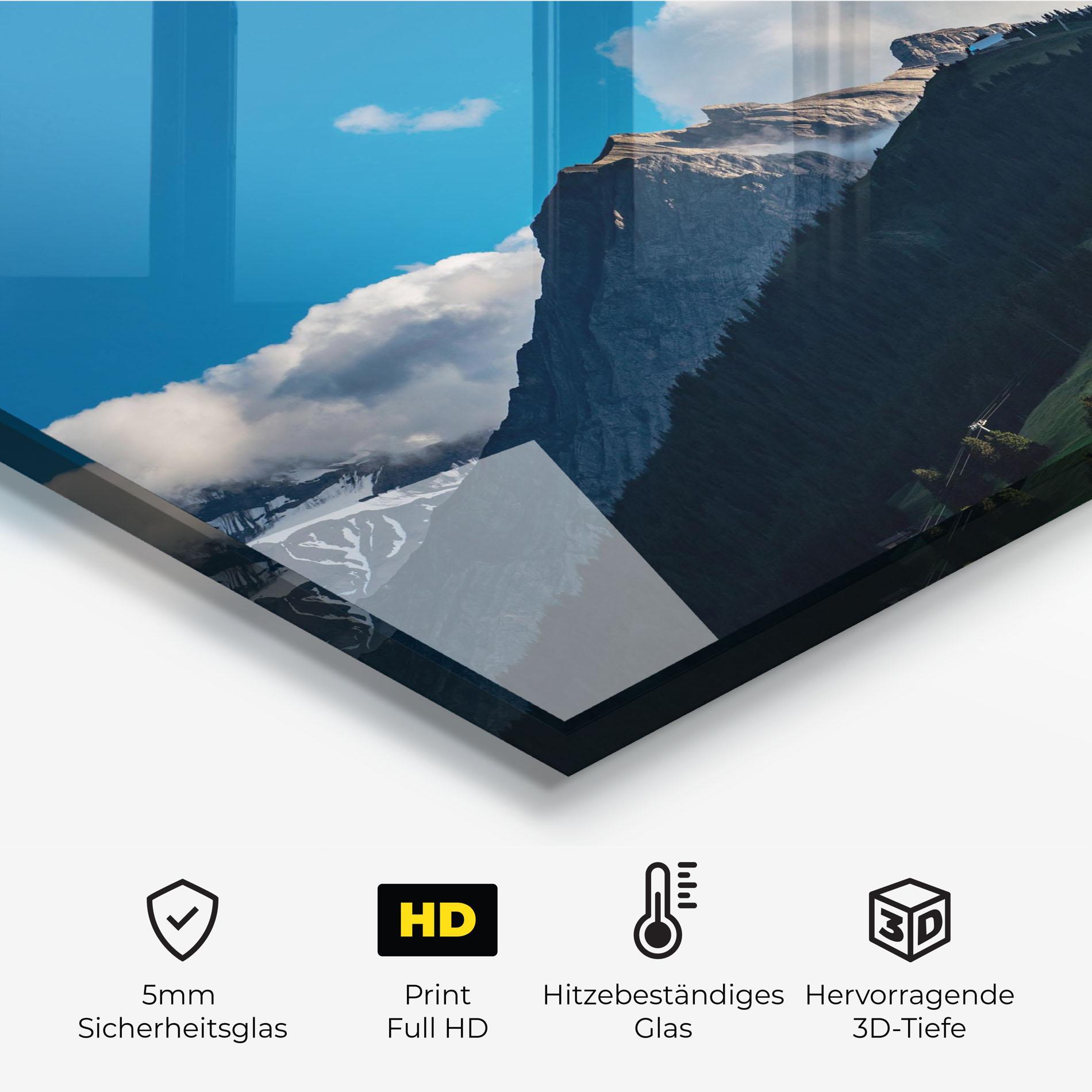 Küchenrückwand Glas Beautiful Mountain Cloud View mockup 2