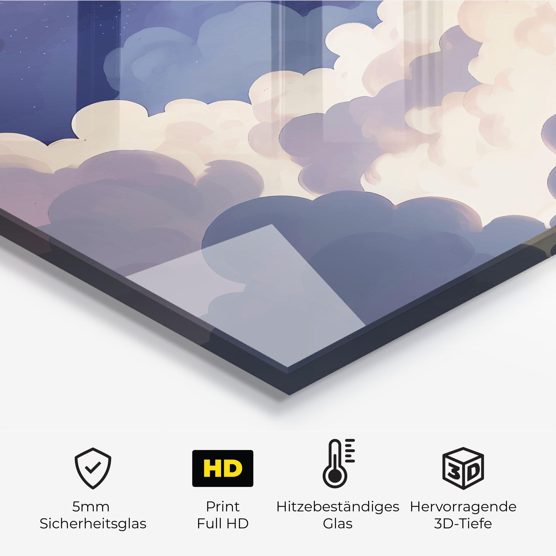 Küchenrückwand Glas Cloud Art mockup 2