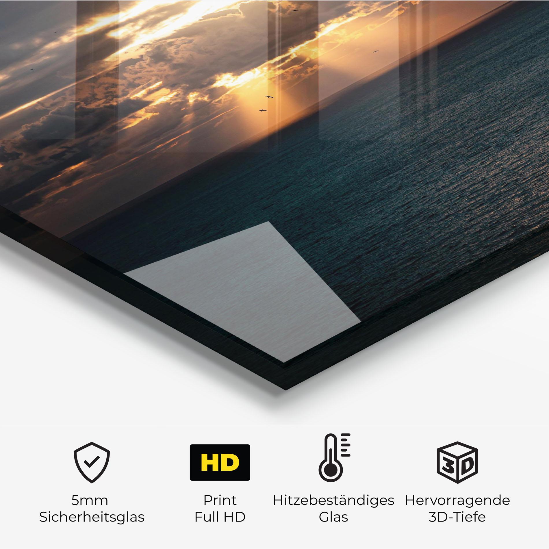 Küchenrückwand Glas Cloudy Sunrise mockup 2