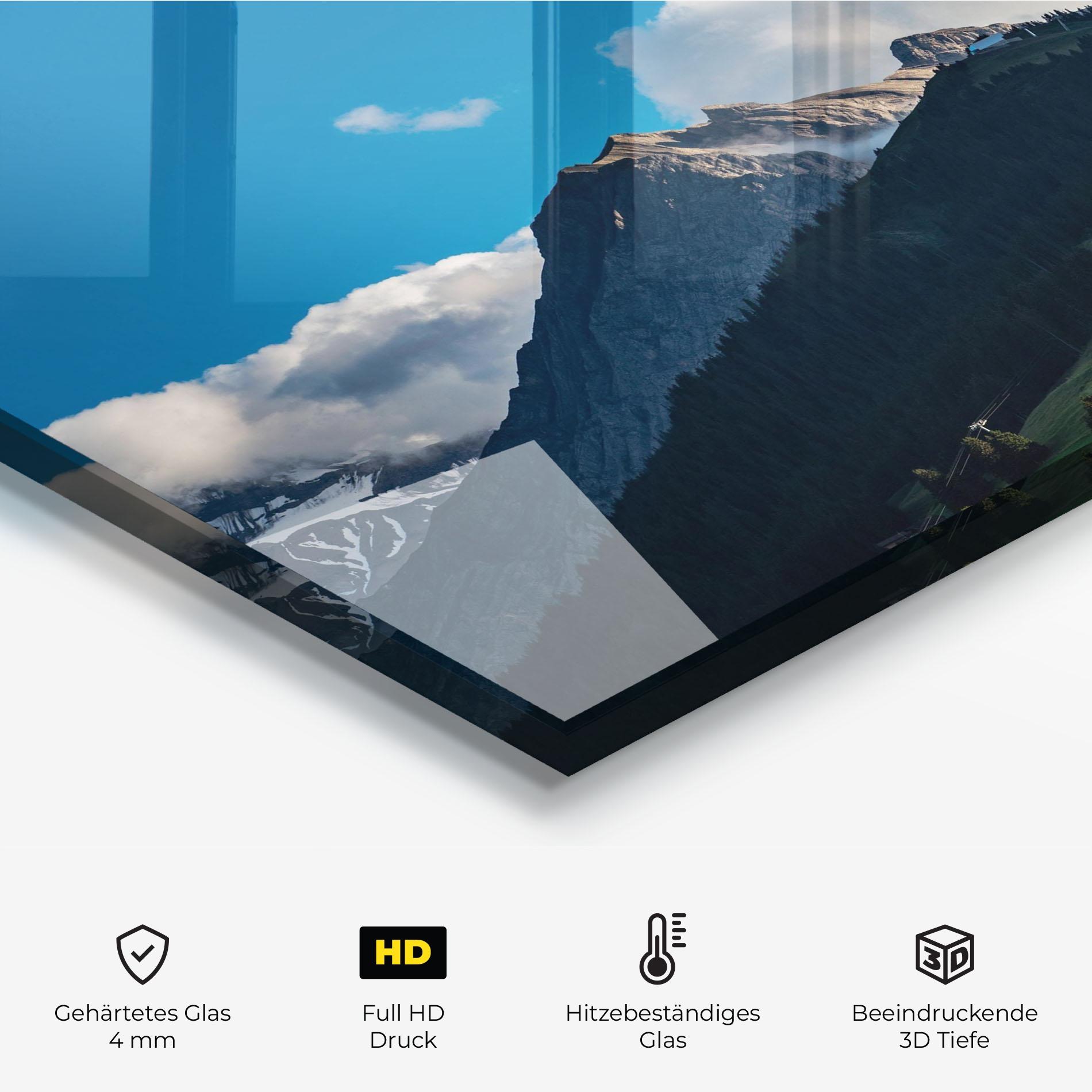 Küchenrückwand Glas Beautiful Mountain Cloud View mockup 2