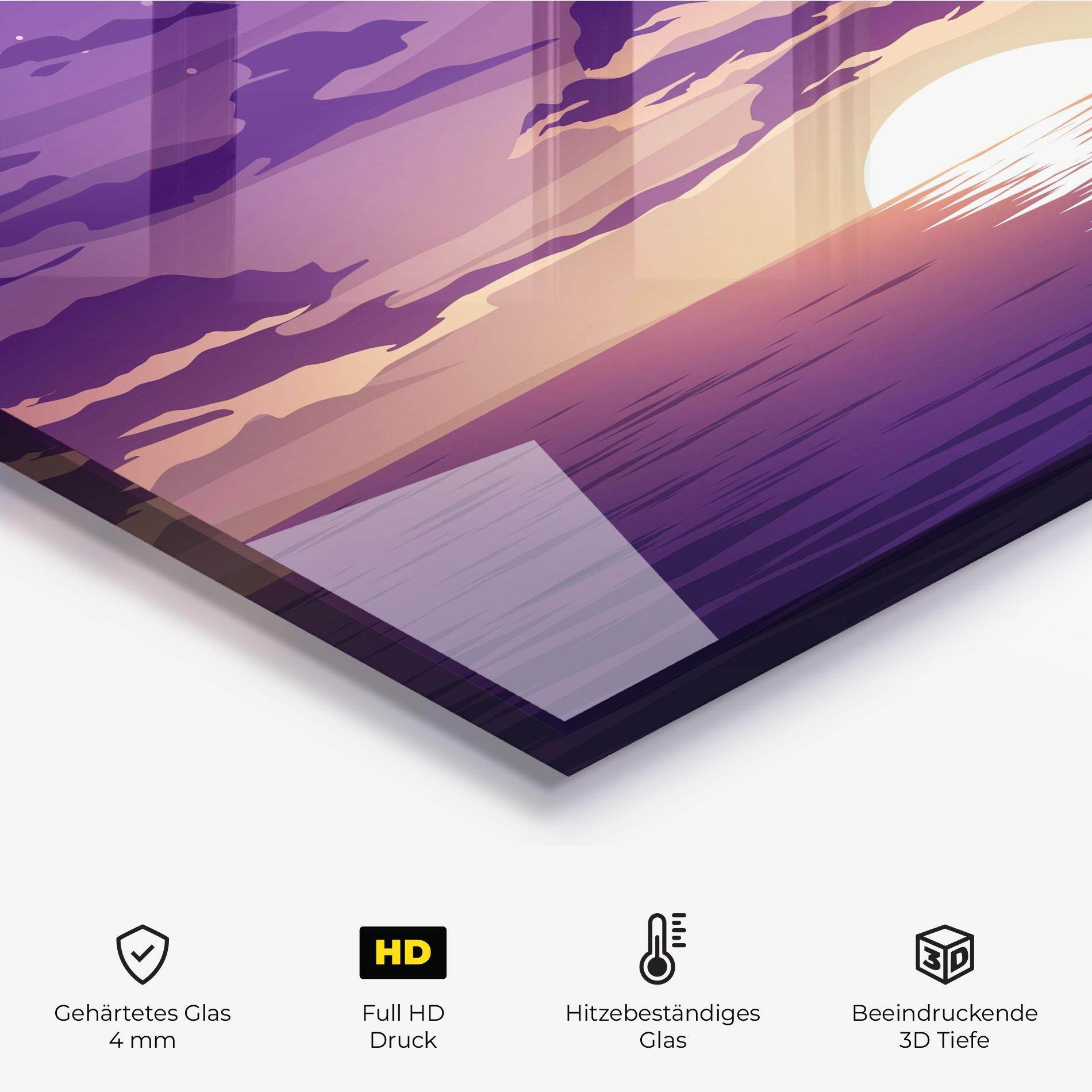 Küchenrückwand Glas Cloud Purple mockup 2