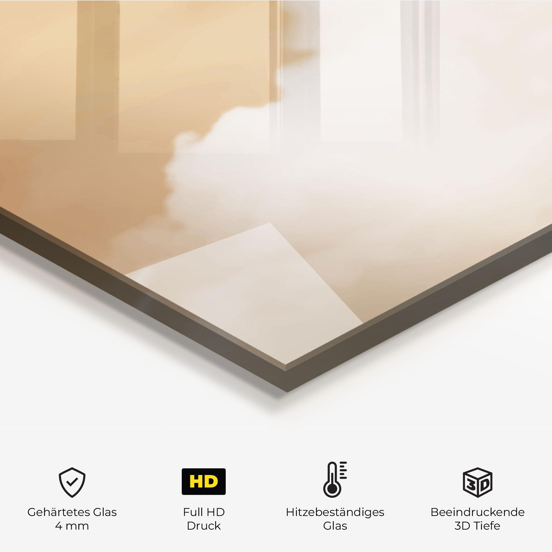 Küchenrückwand Glas Clouds Text mockup 2