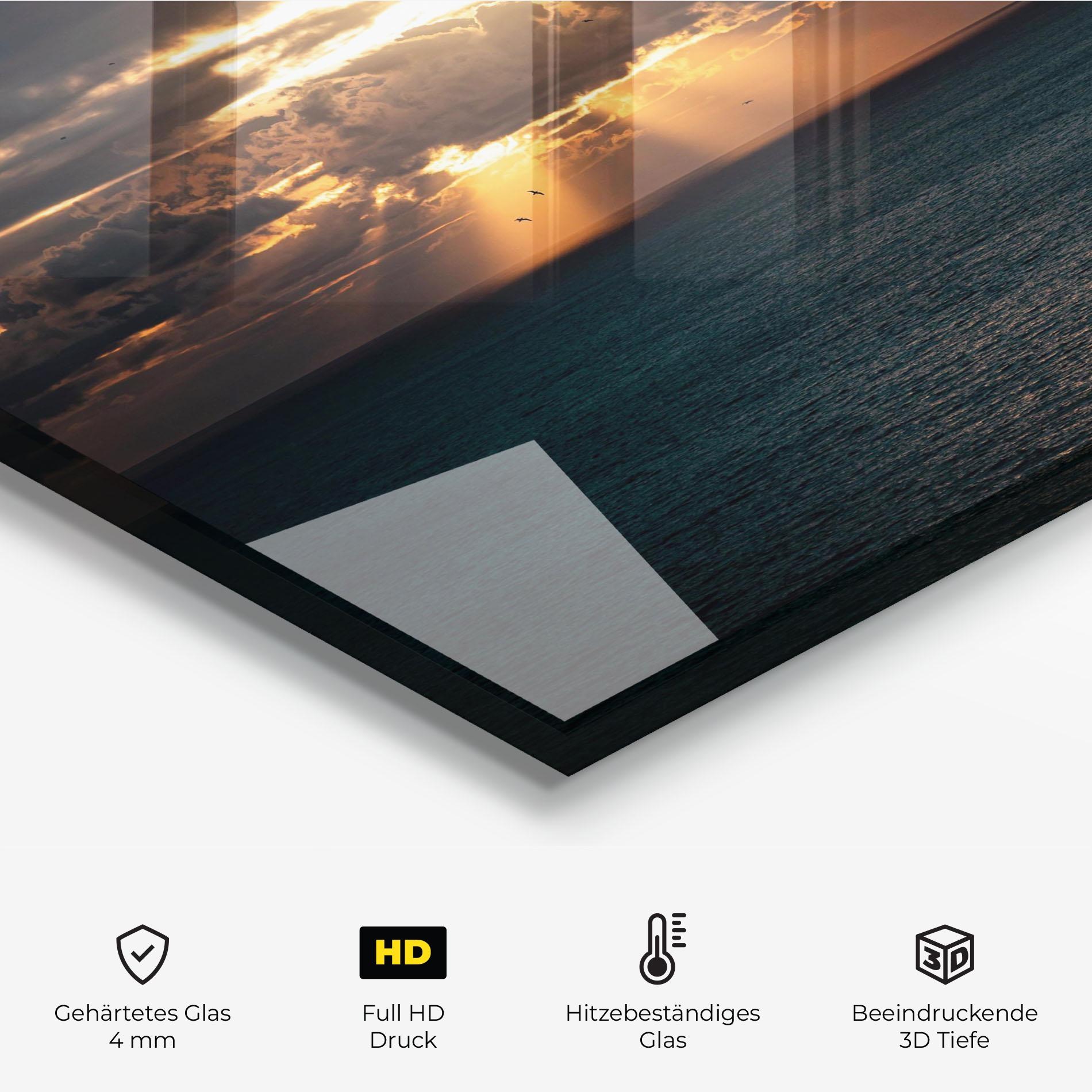 Küchenrückwand Glas Cloudy Sunrise mockup 2
