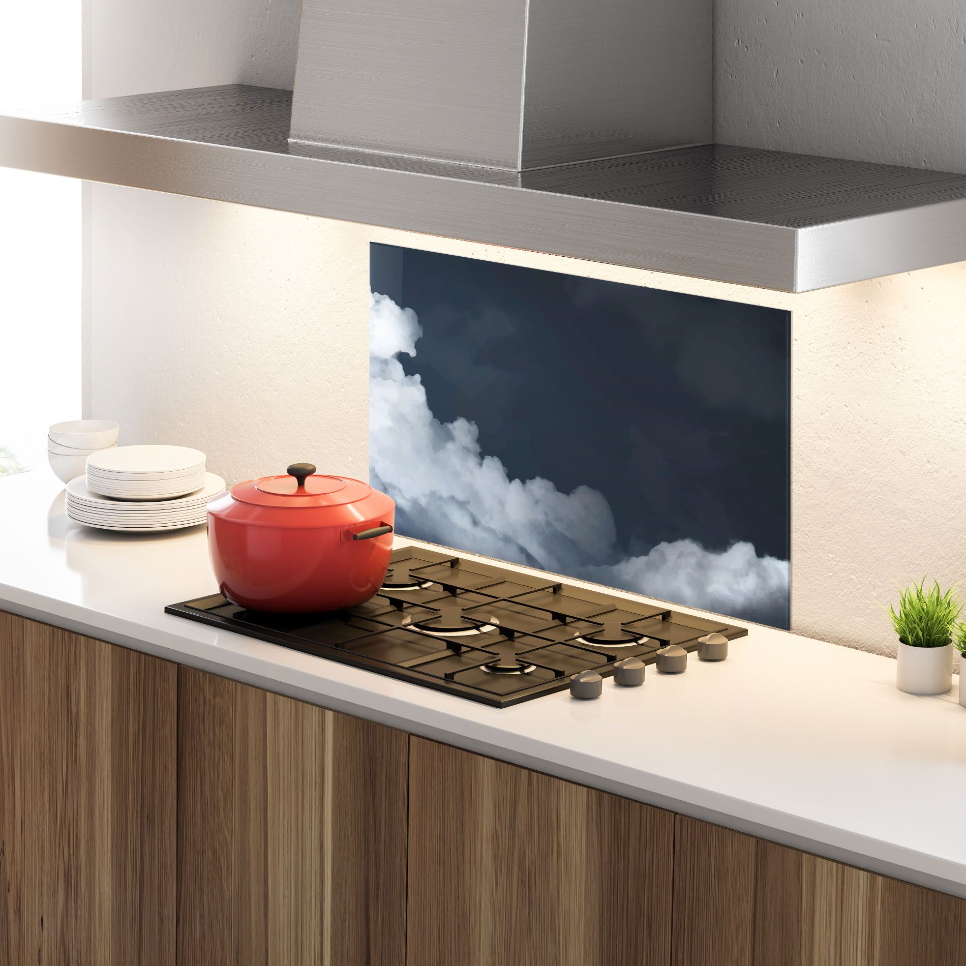 Clouds Watercolor Black mockup 4