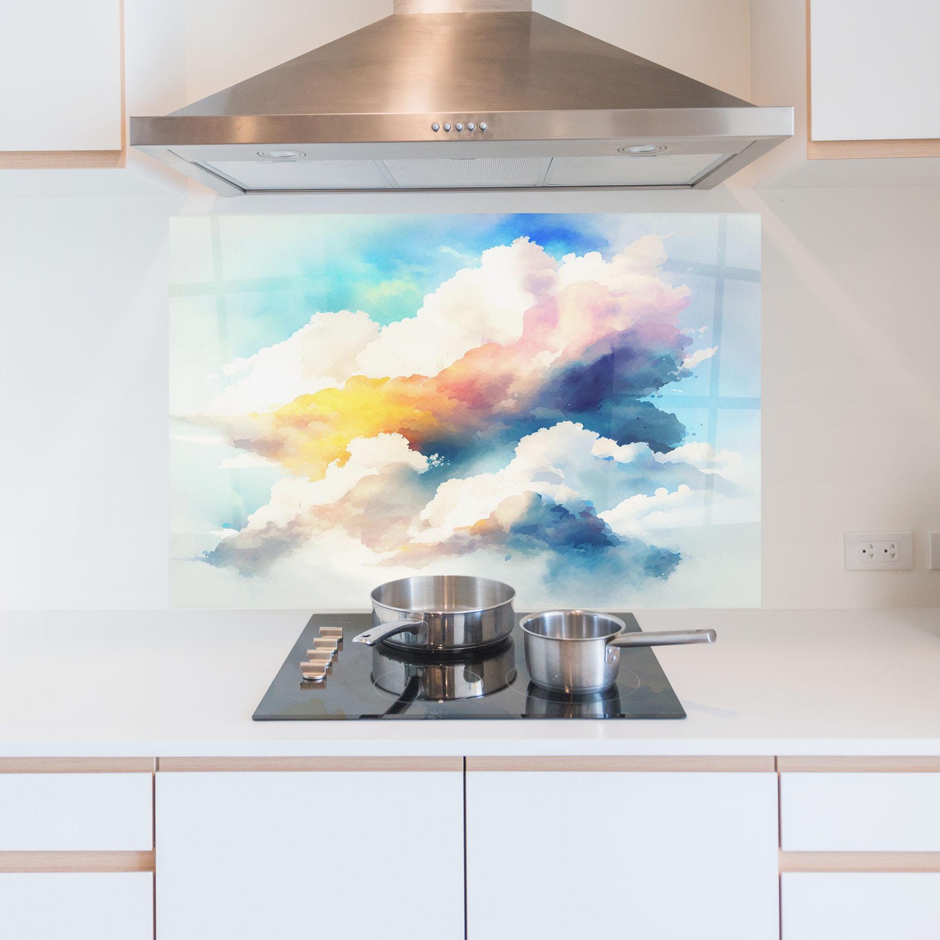 Küchenrückwand Glas Dreamy Cloud mockup 5