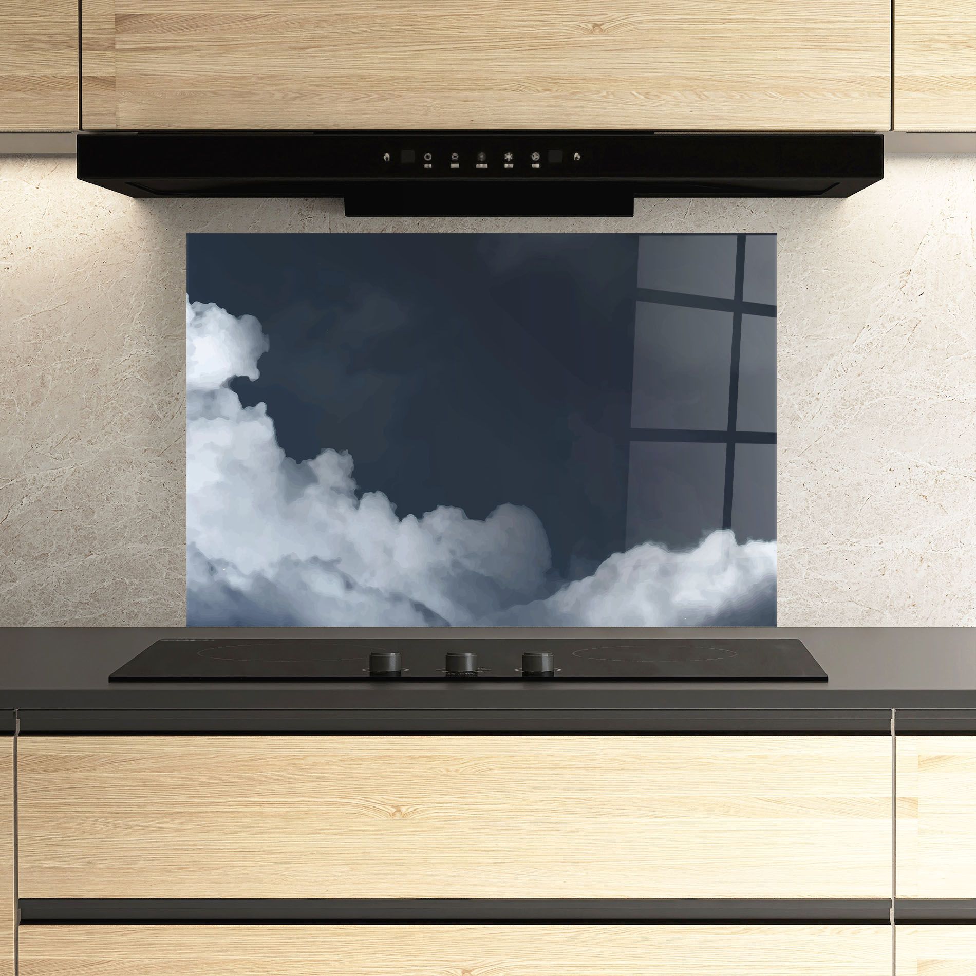 Clouds Watercolor Black mockup 3