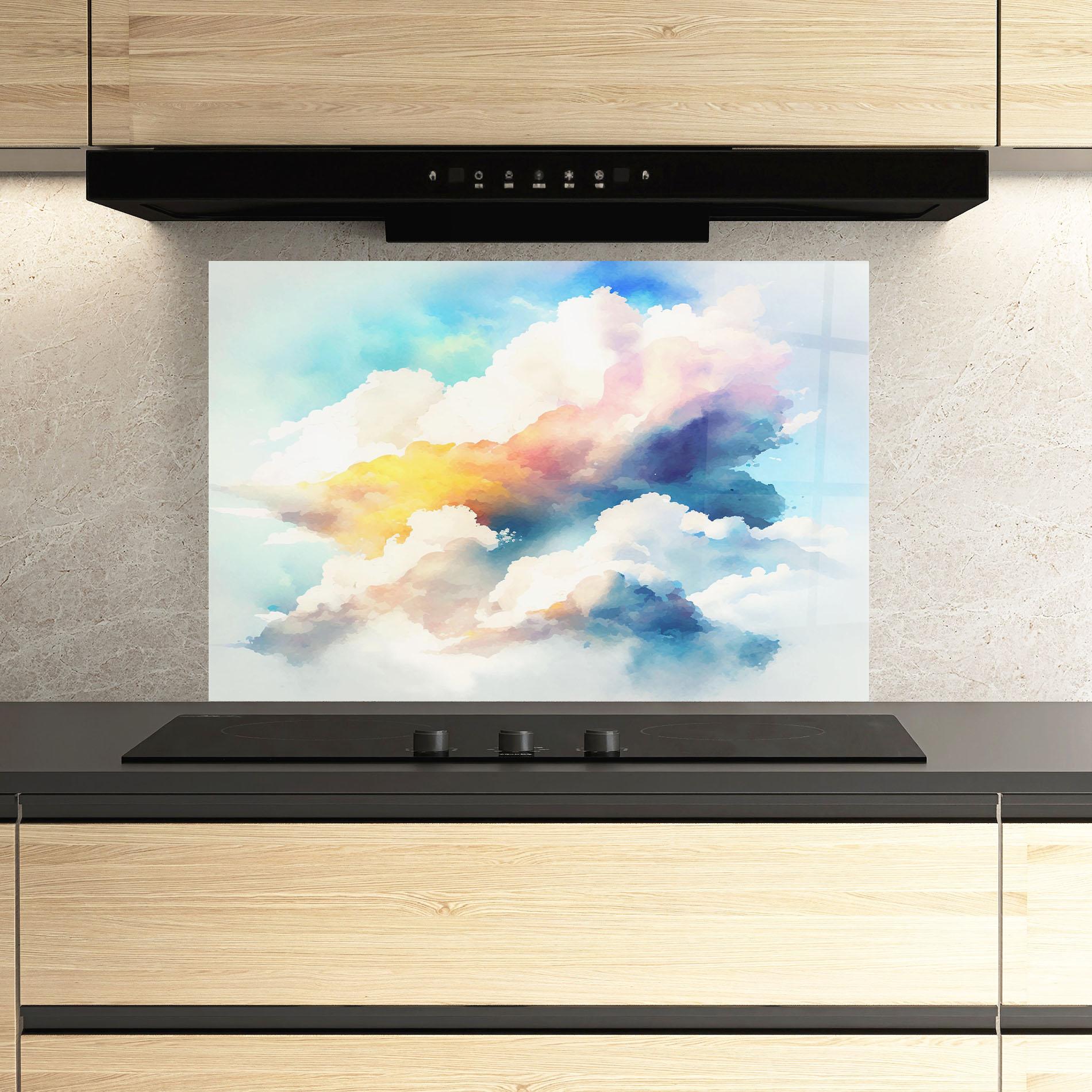 Küchenrückwand Glas Dreamy Cloud mockup 3