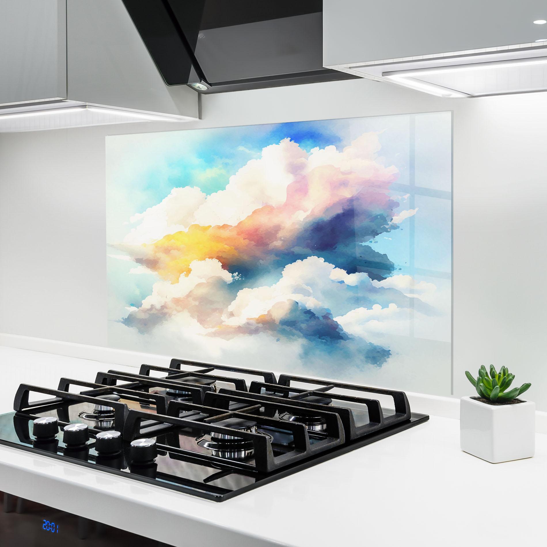 Küchenrückwand Glas Dreamy Cloud mockup 6