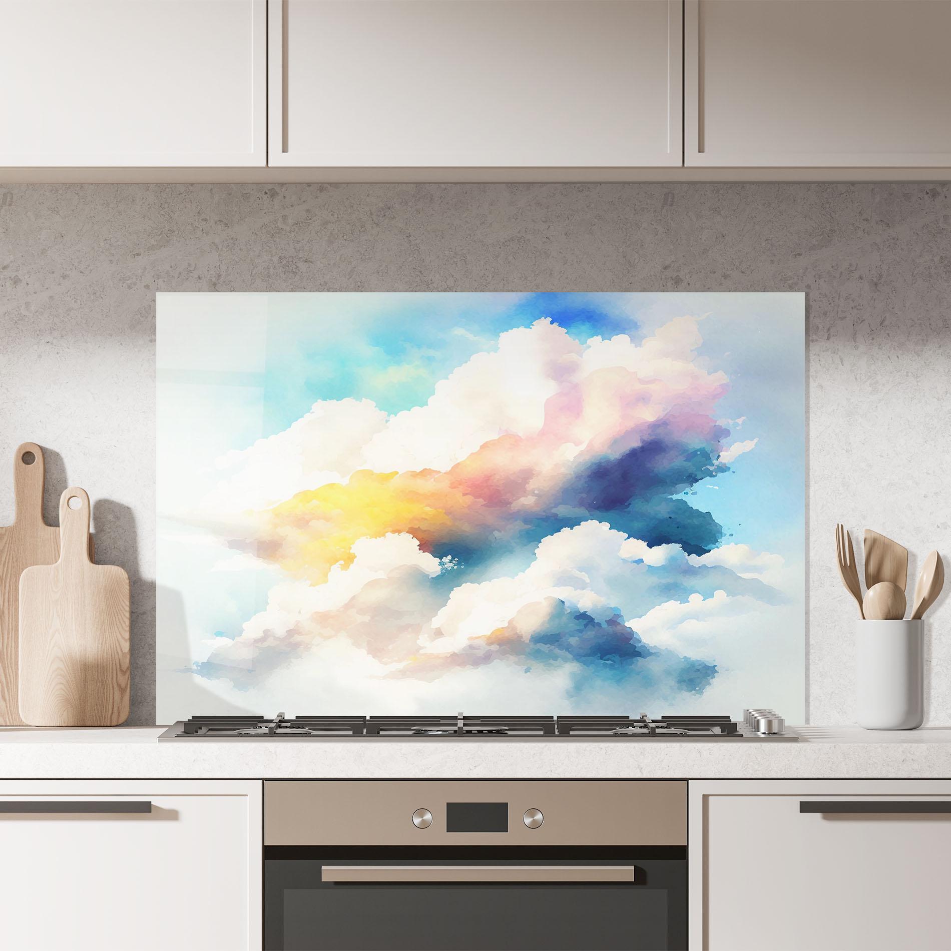Küchenrückwand Glas Dreamy Cloud mockup 7
