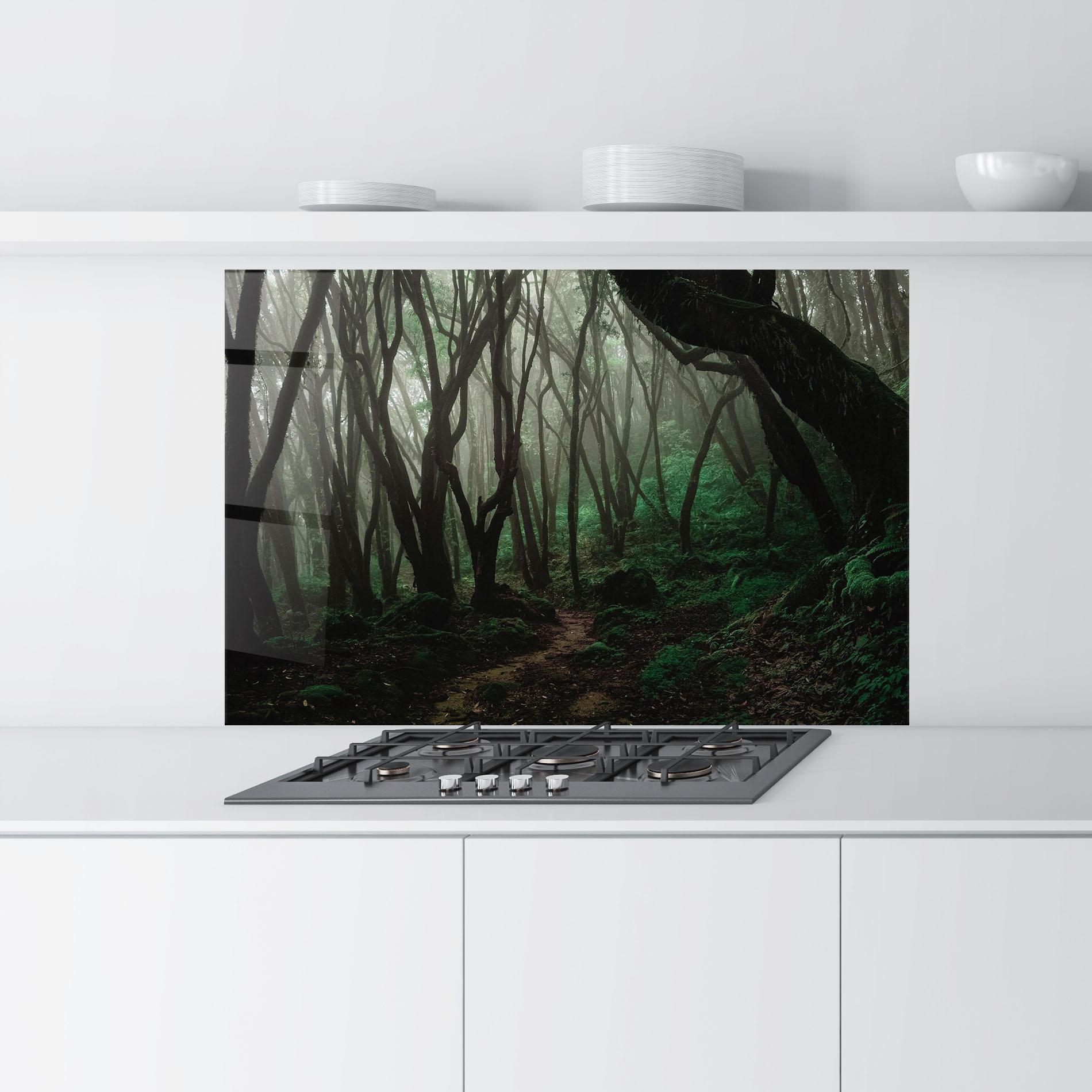 Küchenrückwand Glas Forest Story mockup 9