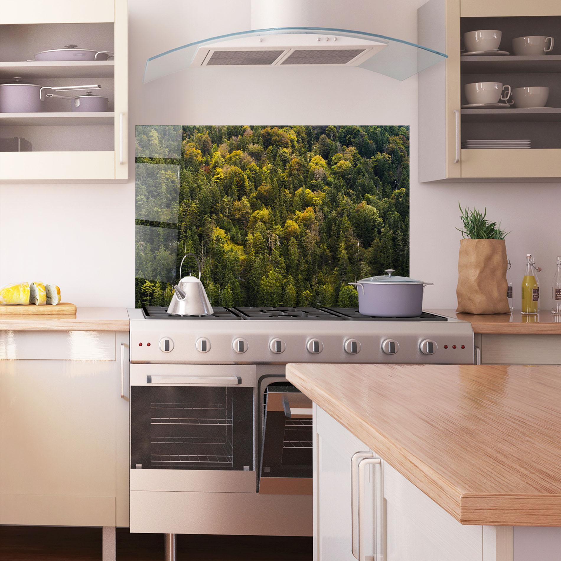 Küchenrückwand Glas Green Shade Tree mockup 1