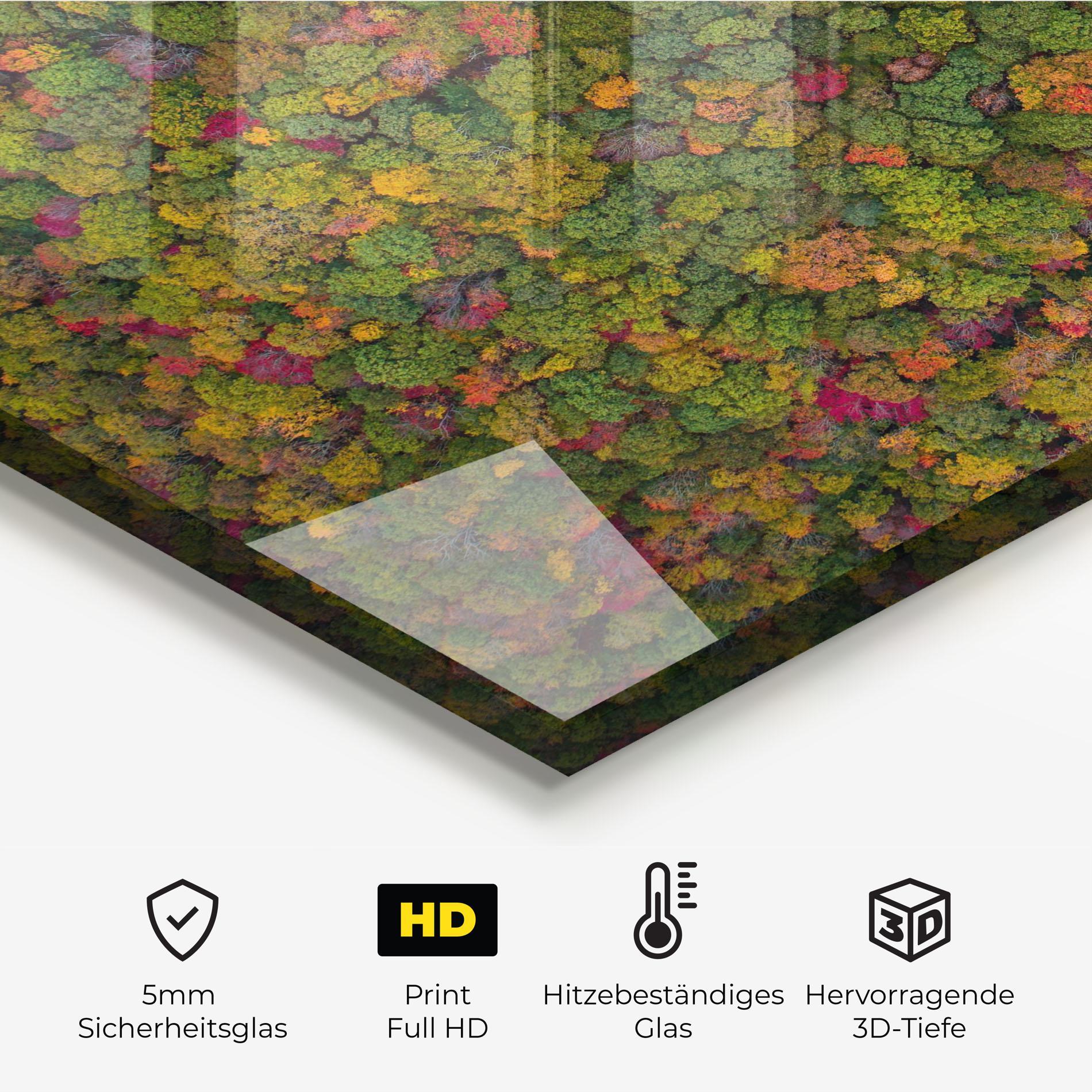 Küchenrückwand Glas Color Mix Forest mockup 2