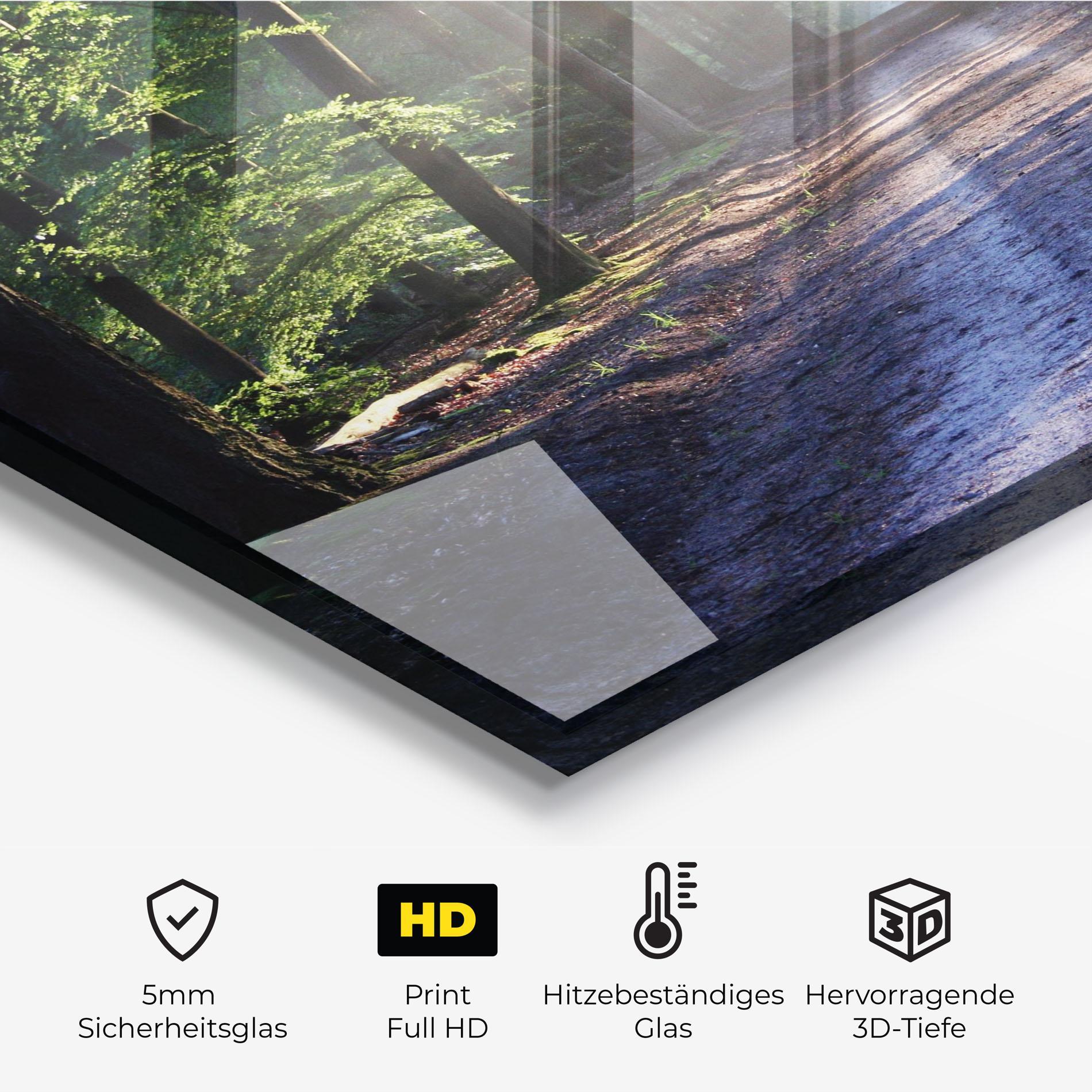 Küchenrückwand Glas Forest Road mockup 2