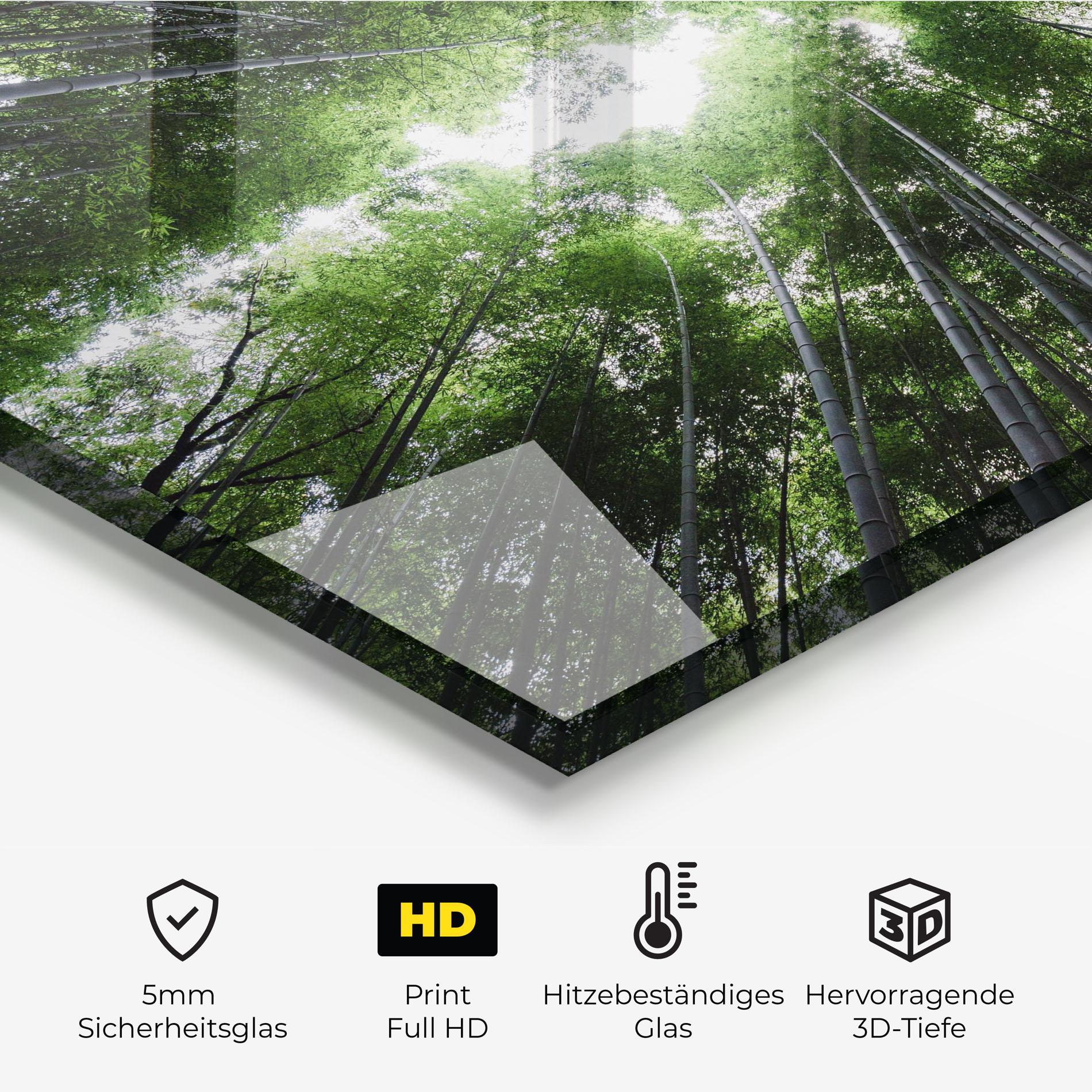 Küchenrückwand Glas Green Trees Forest mockup 2