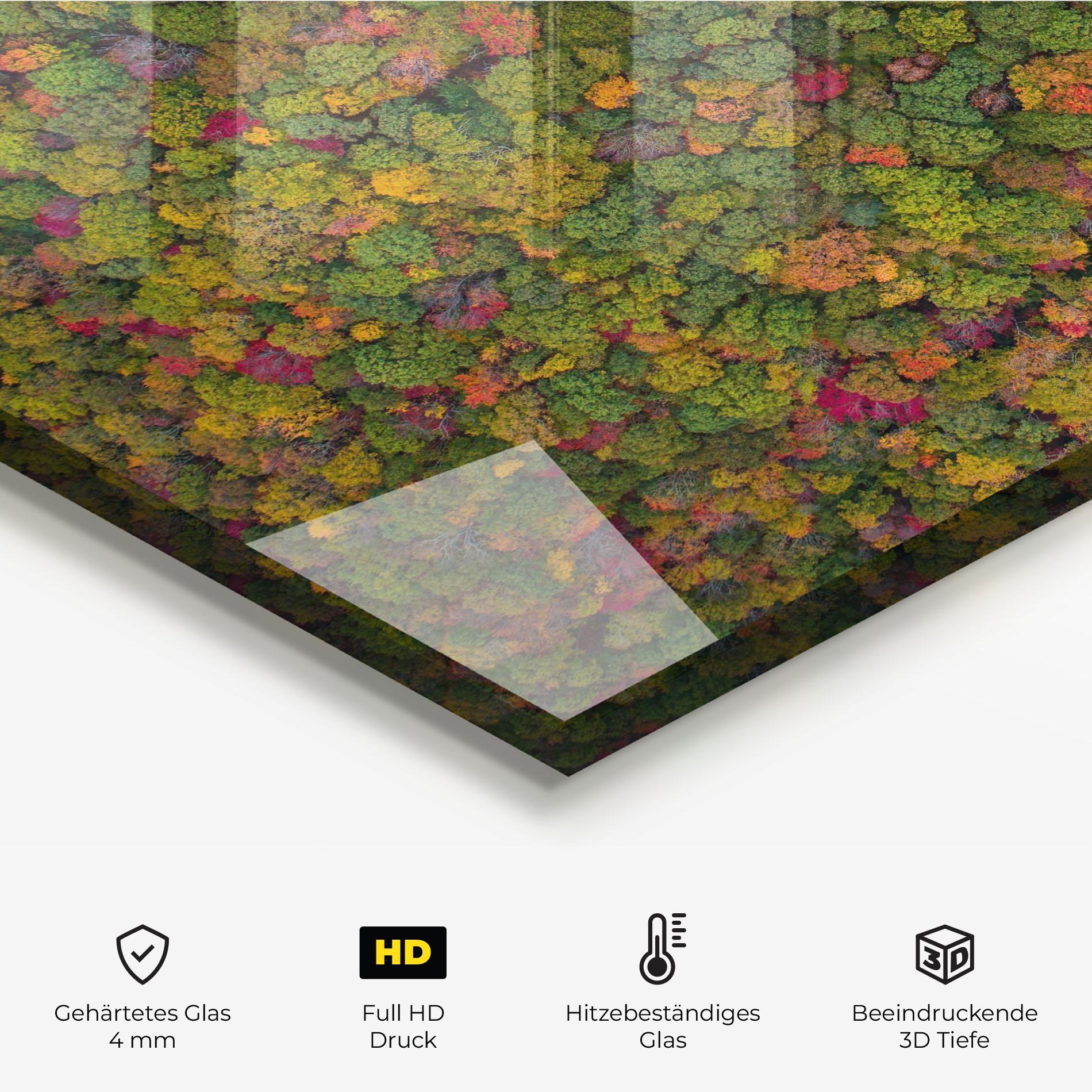 Küchenrückwand Glas Color Mix Forest mockup 2