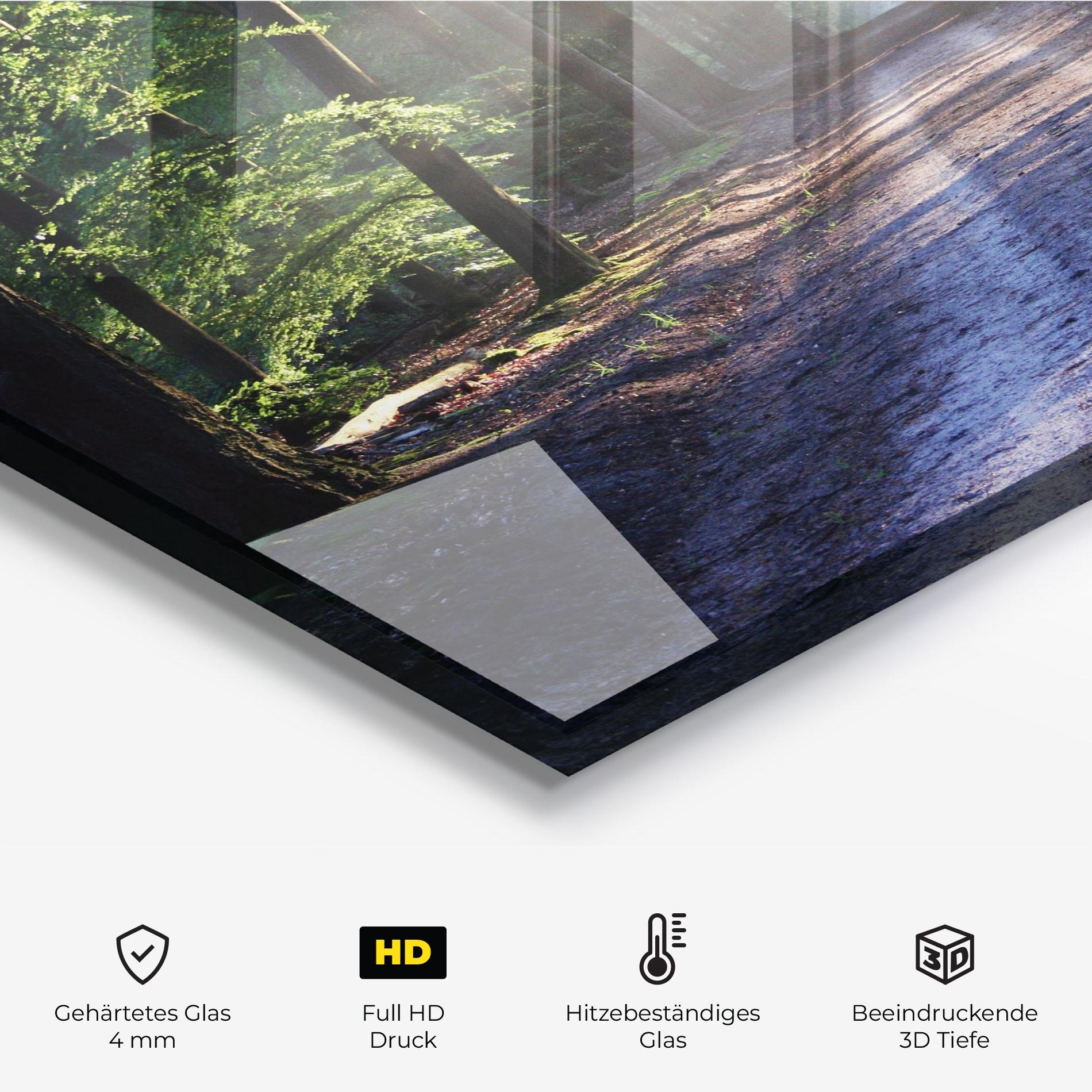 Küchenrückwand Glas Forest Road mockup 2