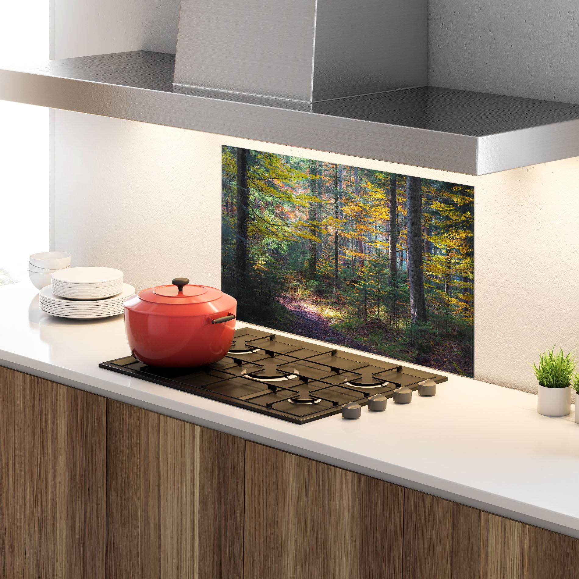 Küchenrückwand Glas Dreamy Path Dorest mockup 4