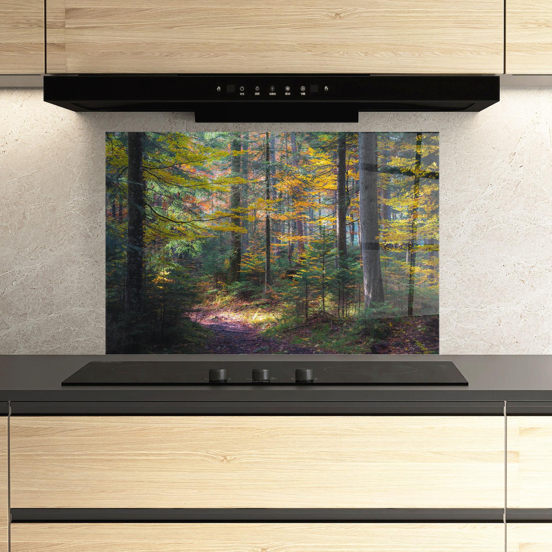 Küchenrückwand Glas Dreamy Path Dorest mockup 3