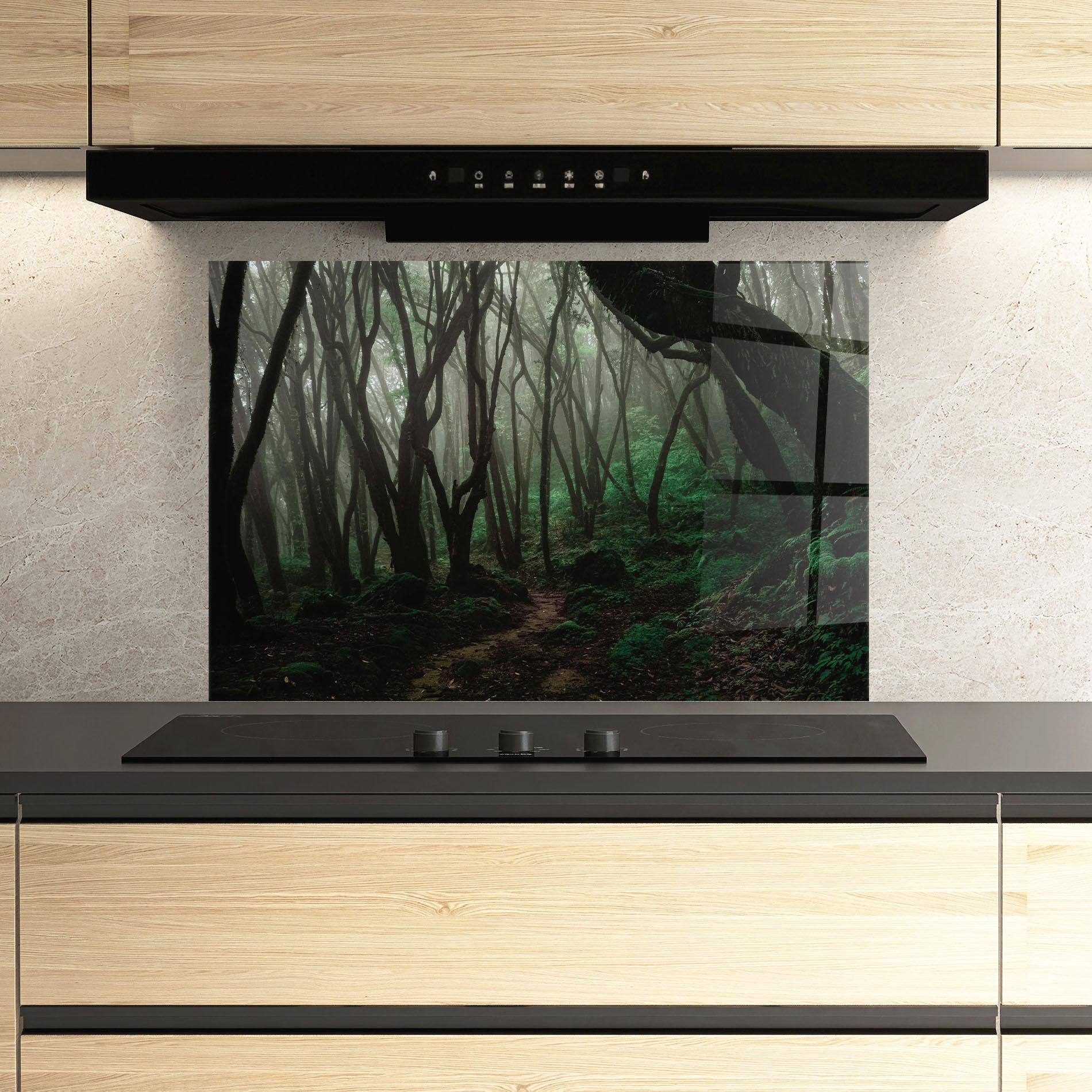Küchenrückwand Glas Forest Story mockup 3