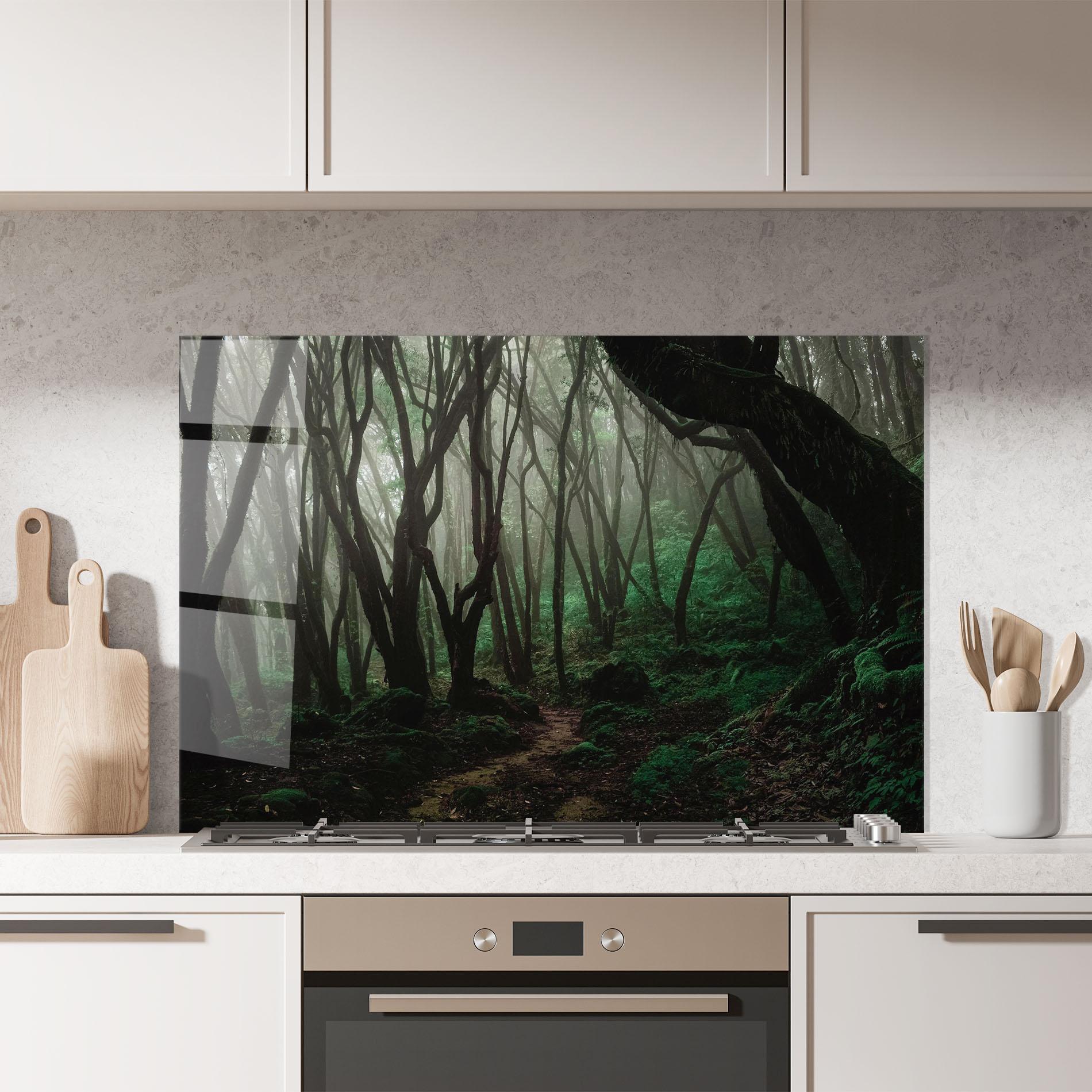Küchenrückwand Glas Forest Story mockup 7