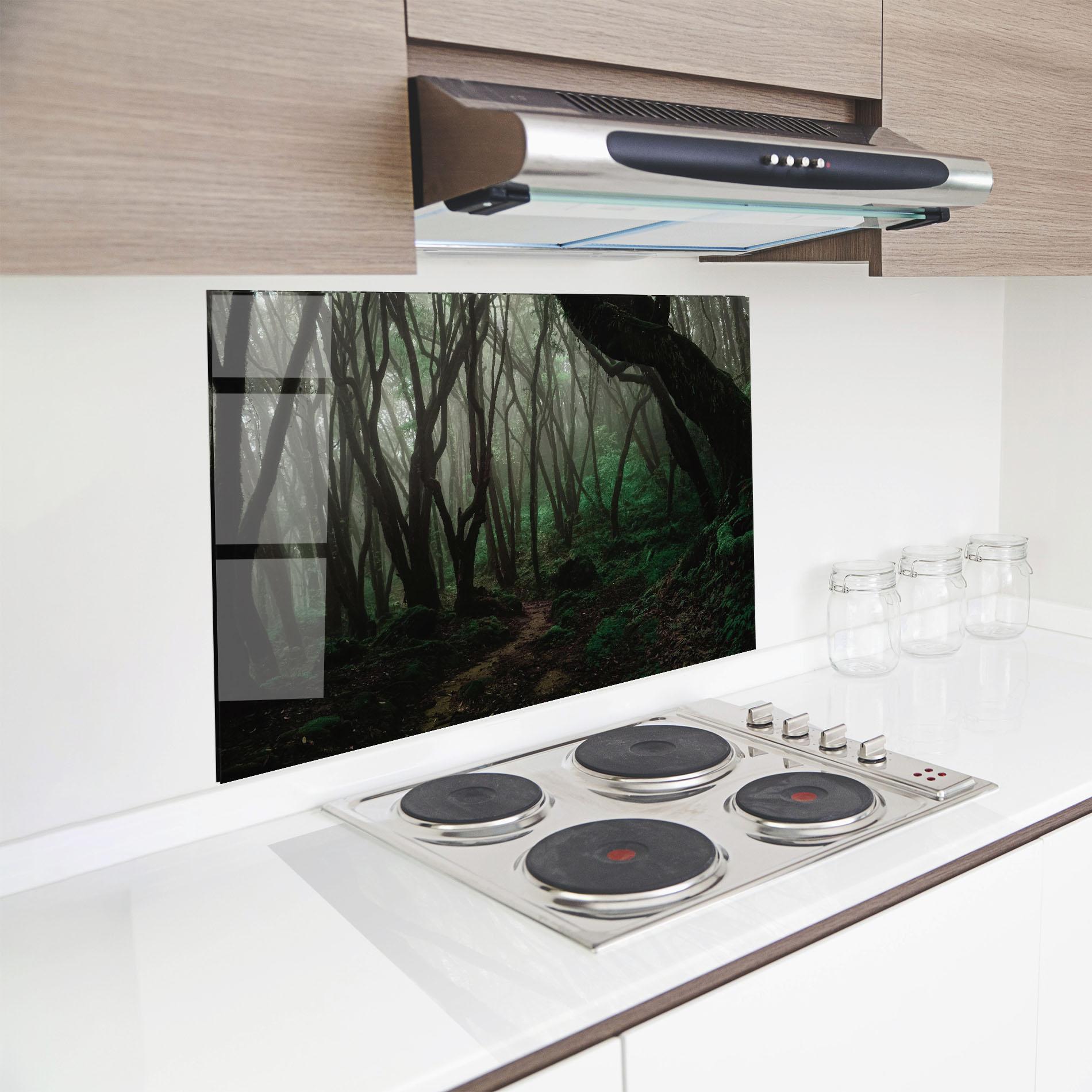 Küchenrückwand Glas Forest Story mockup 8