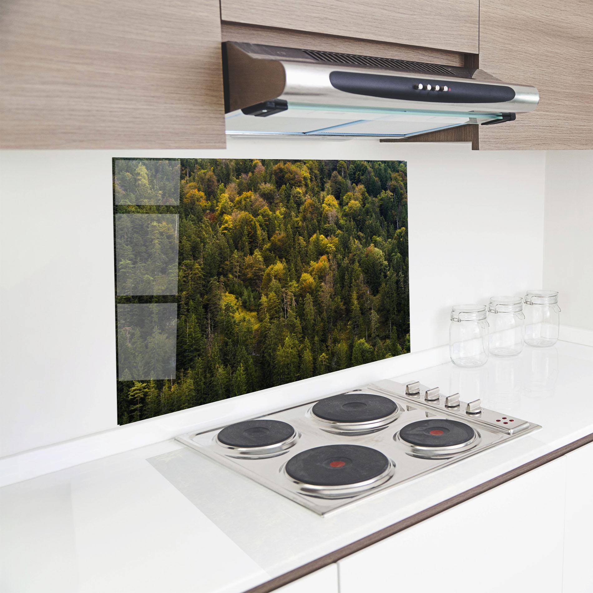 Küchenrückwand Glas Green Shade Tree mockup 8