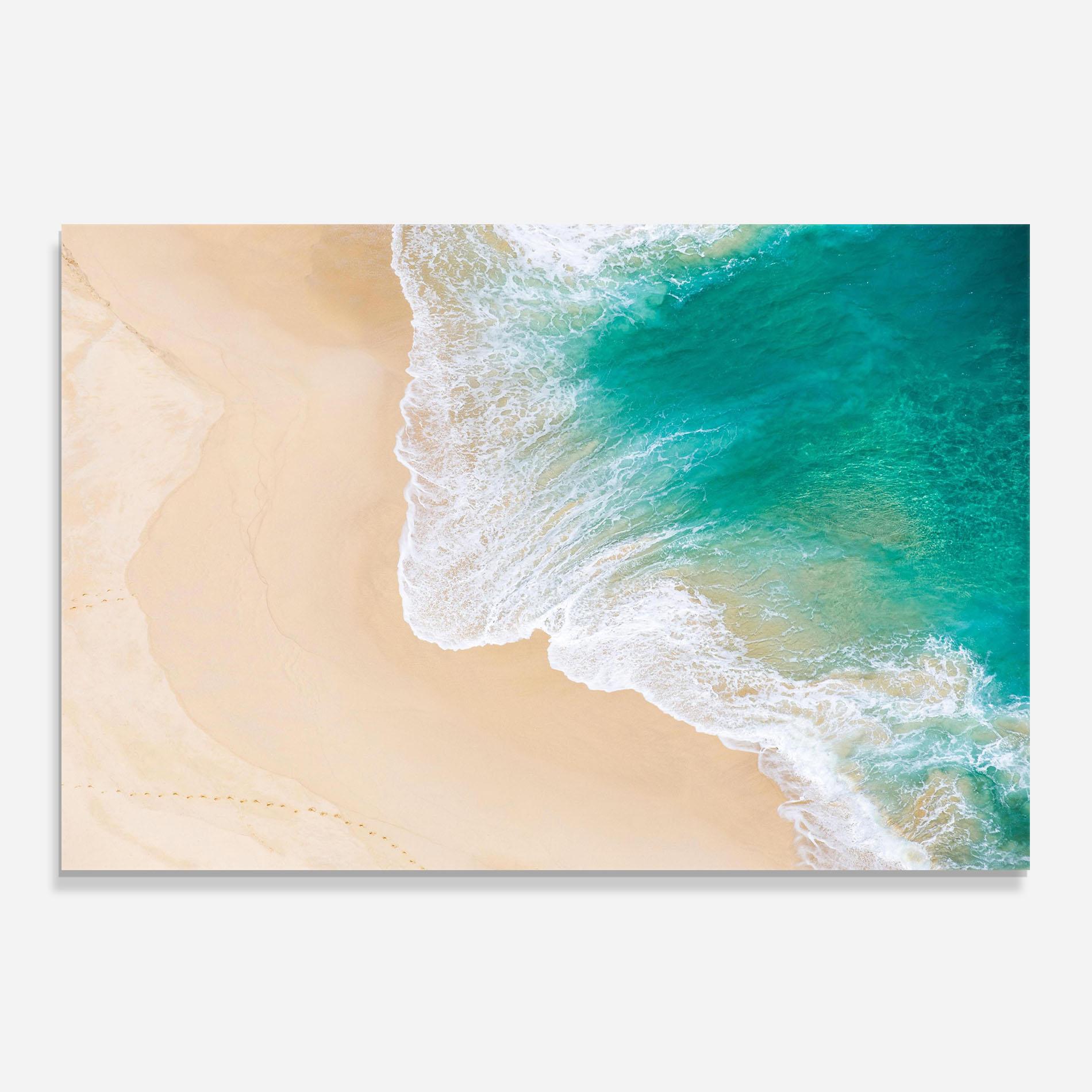 Küchenrückwand Glas Beautiful Blue Waves mockup 0