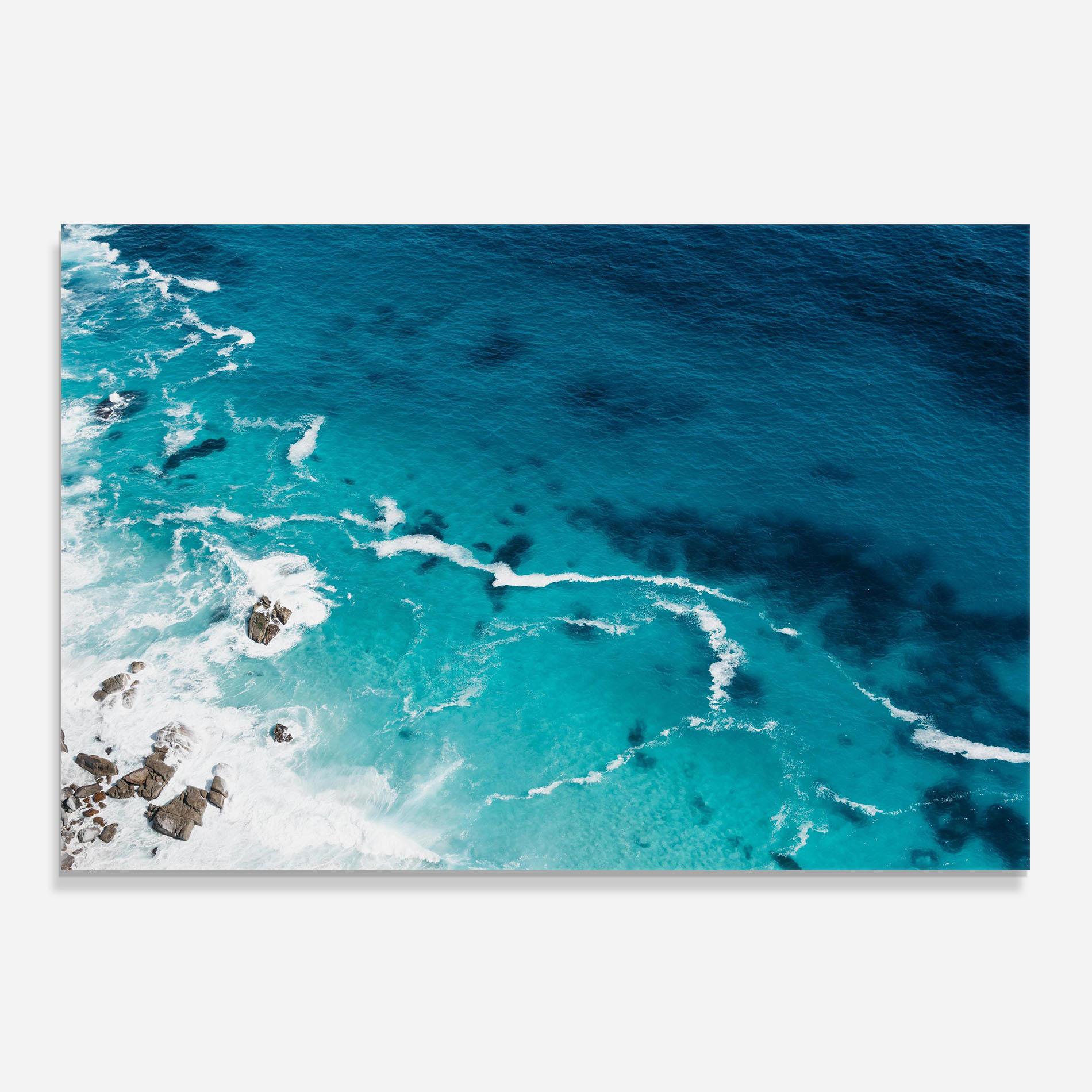 Küchenrückwand Glas Blue Water Beach mockup 0