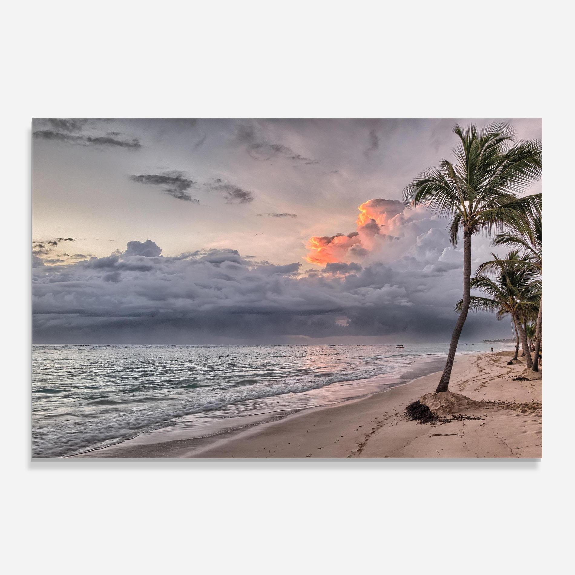 Küchenrückwand Glas Cloudy Beach mockup 0