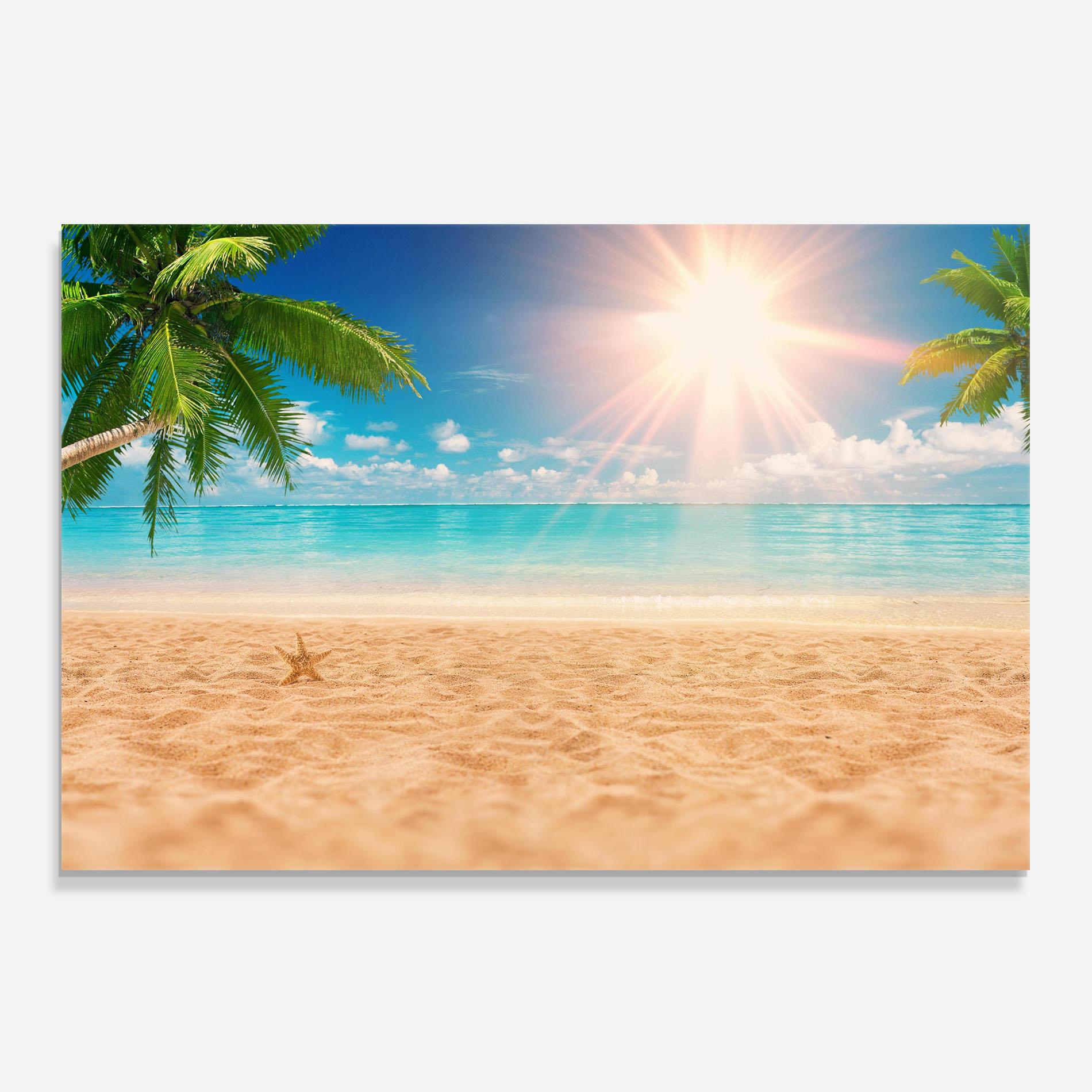 Küchenrückwand Glas Exotic Beach Ocean mockup 0