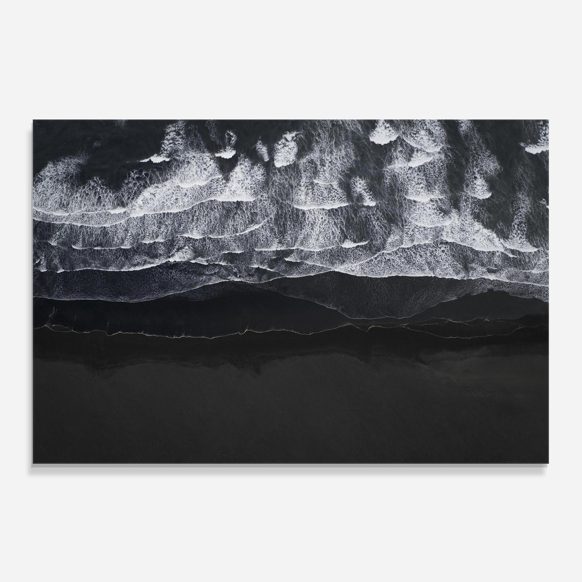 Küchenrückwand Glas Grey Waves Beach mockup 0