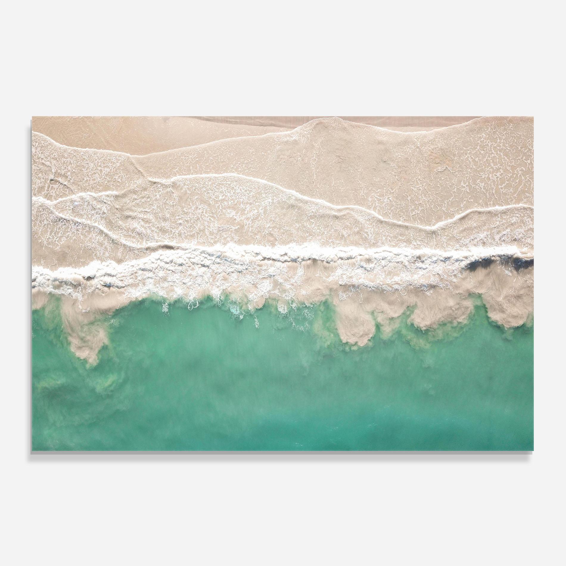 Küchenrückwand Glas Pretty Blue Beach mockup 0