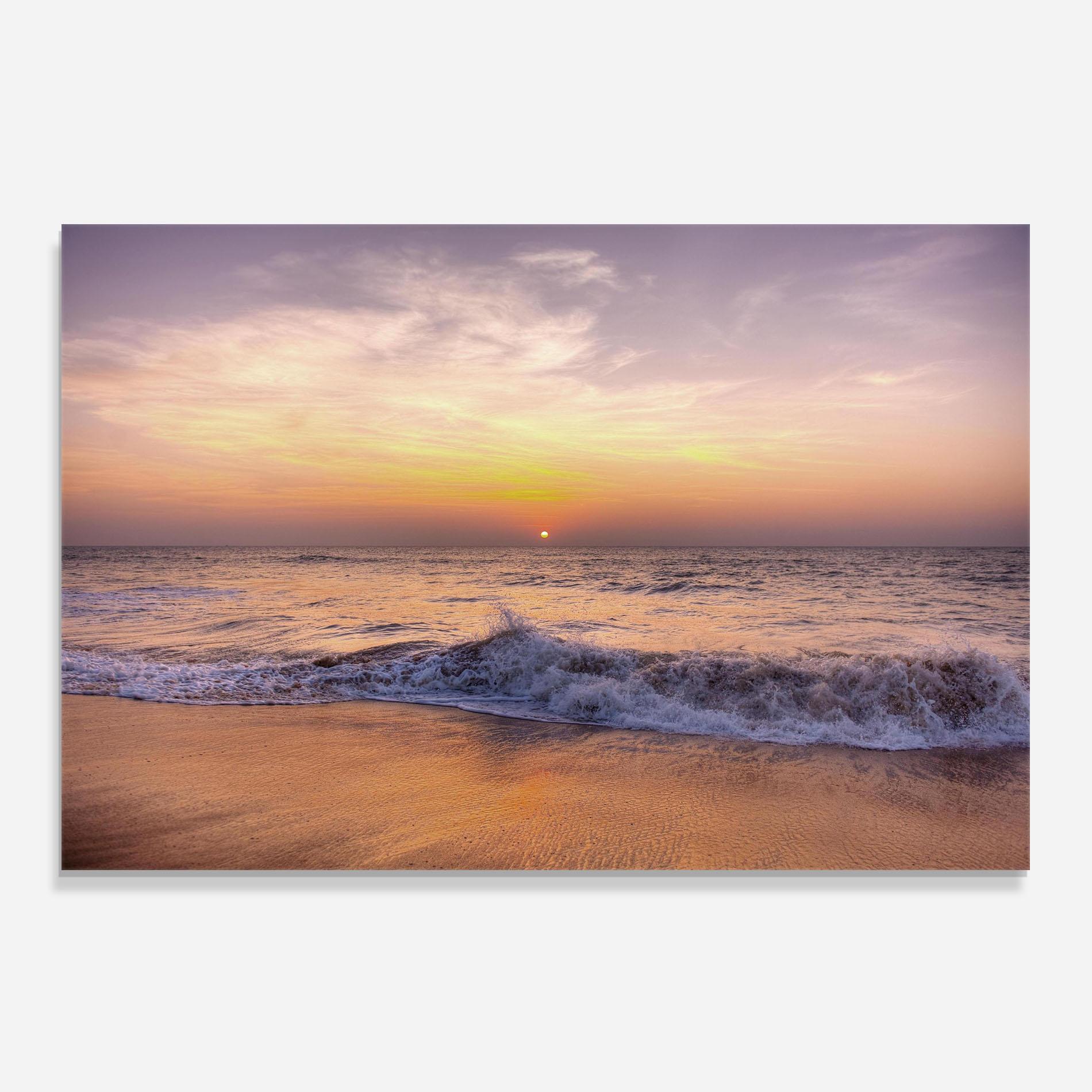 Küchenrückwand Glas Purple Sky Beach mockup 0