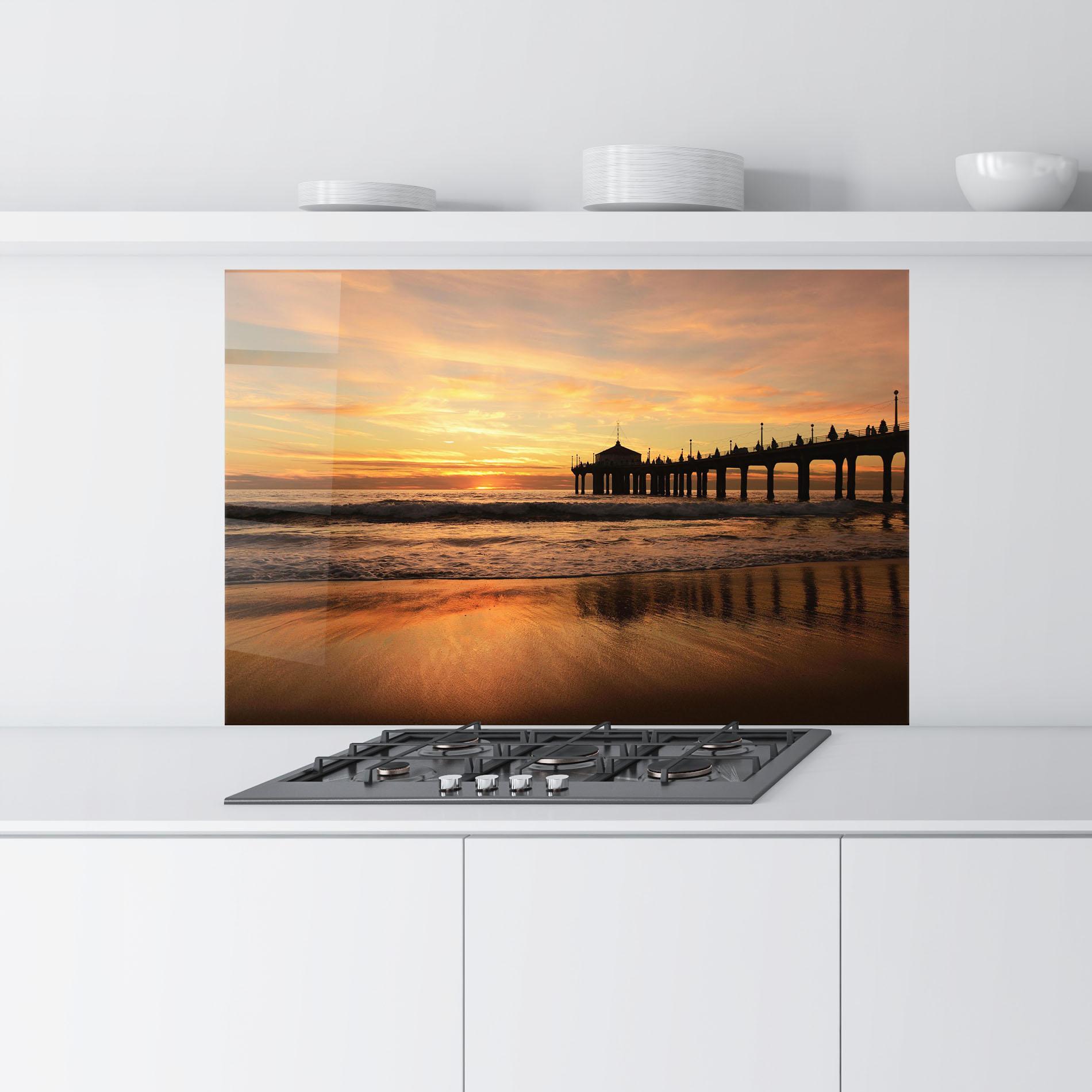 Küchenrückwand Glas Beach Sunset View mockup 9