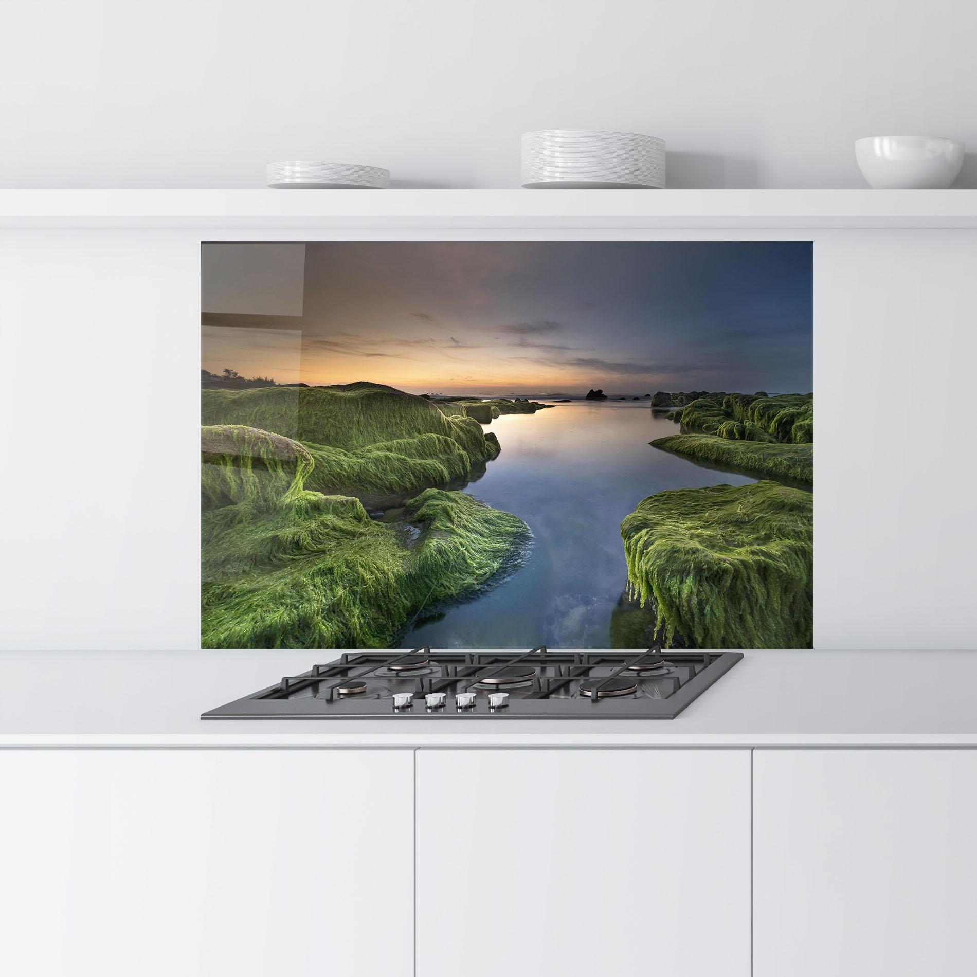 Küchenrückwand Glas Coast View mockup 9