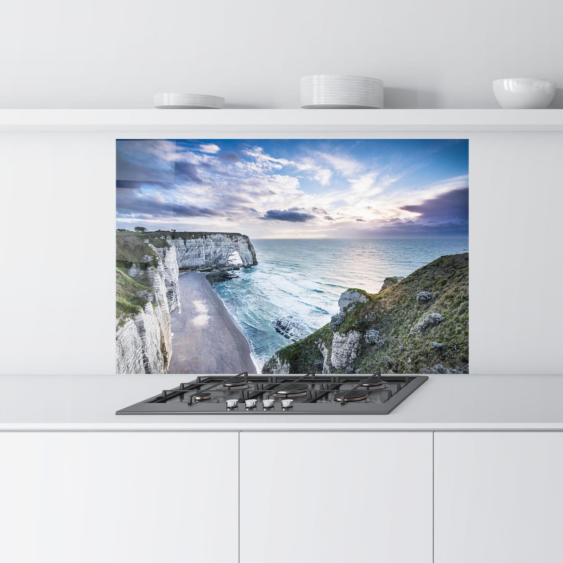 Küchenrückwand Glas Etretat View mockup 9