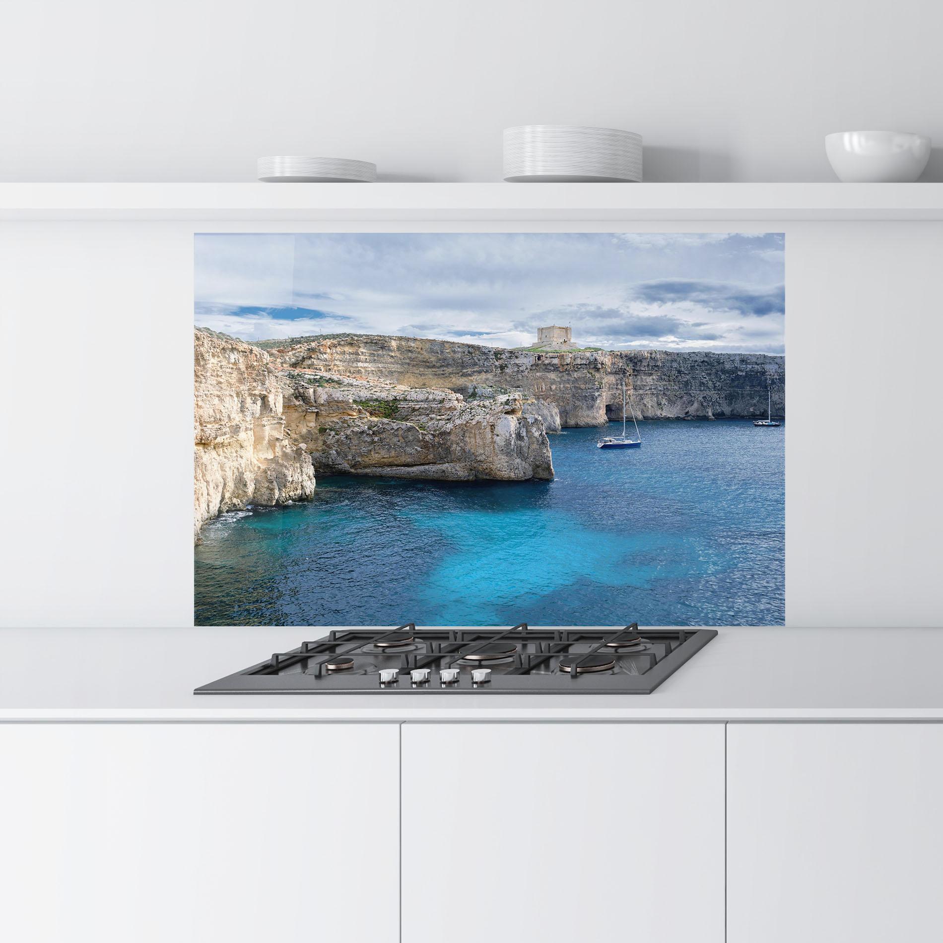 Küchenrückwand Glas Island Landscape mockup 9